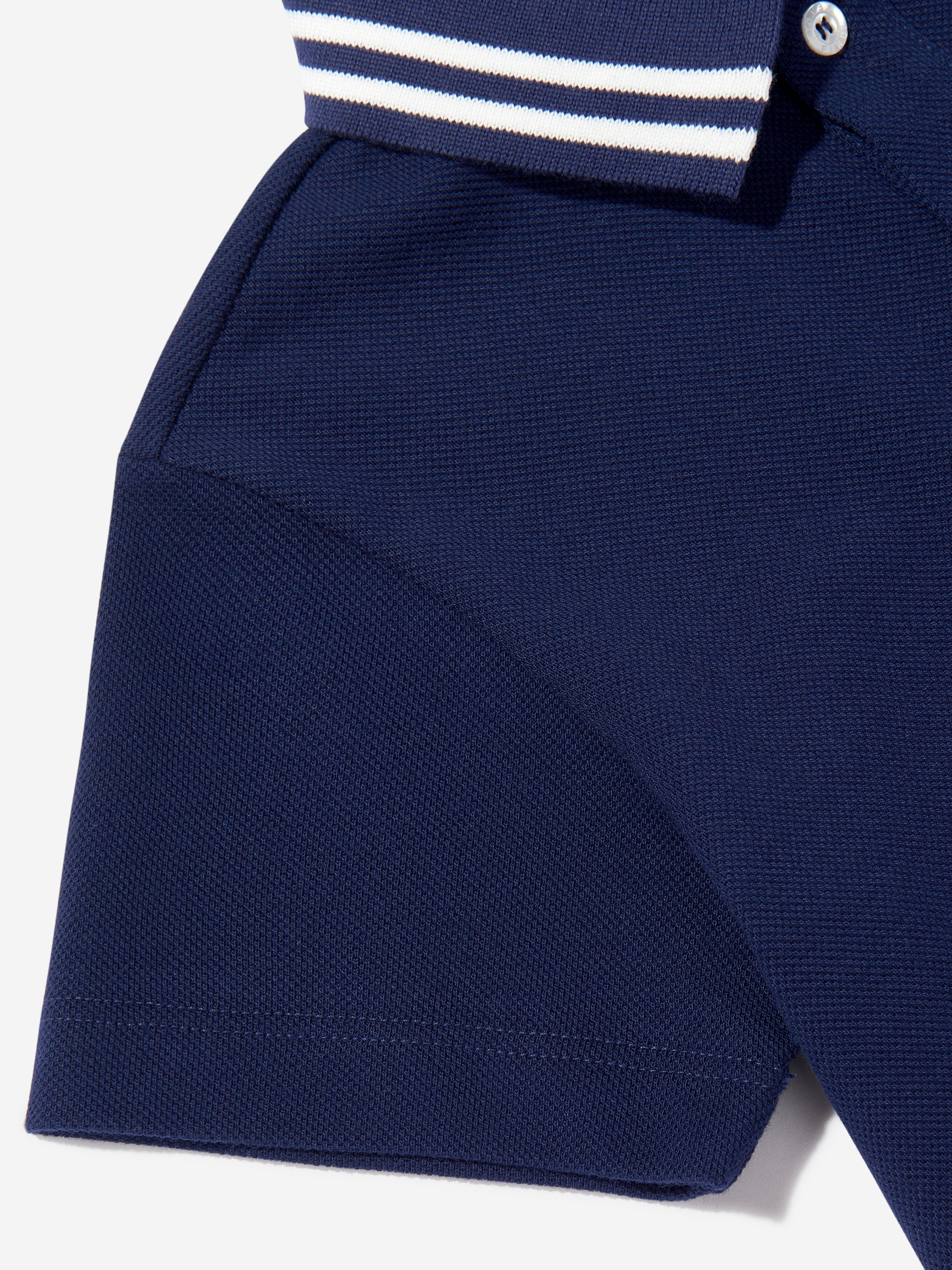 Fendi Boys FF Logo Polo Shirt in Navy