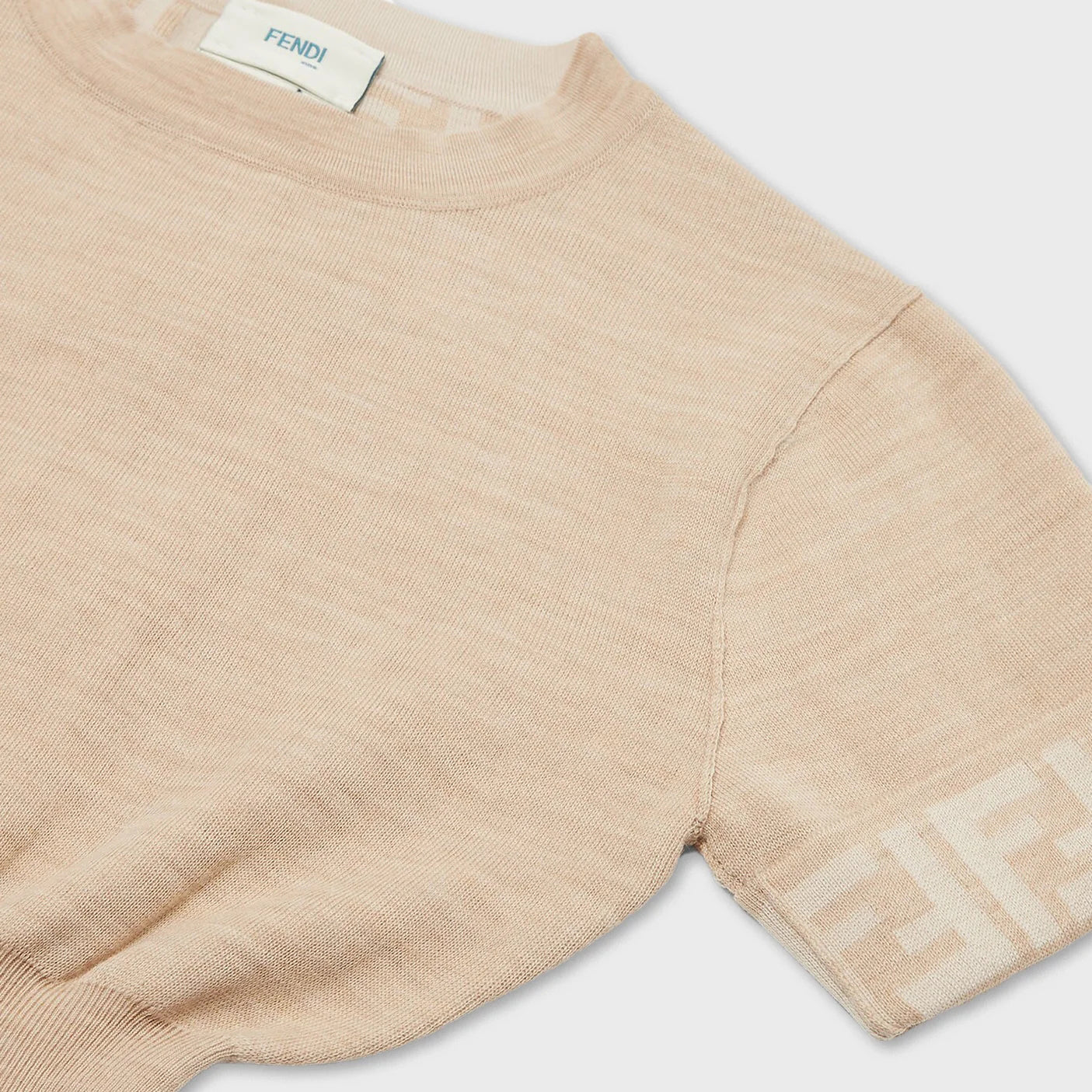 Girls Beige Reversible Wool Dress