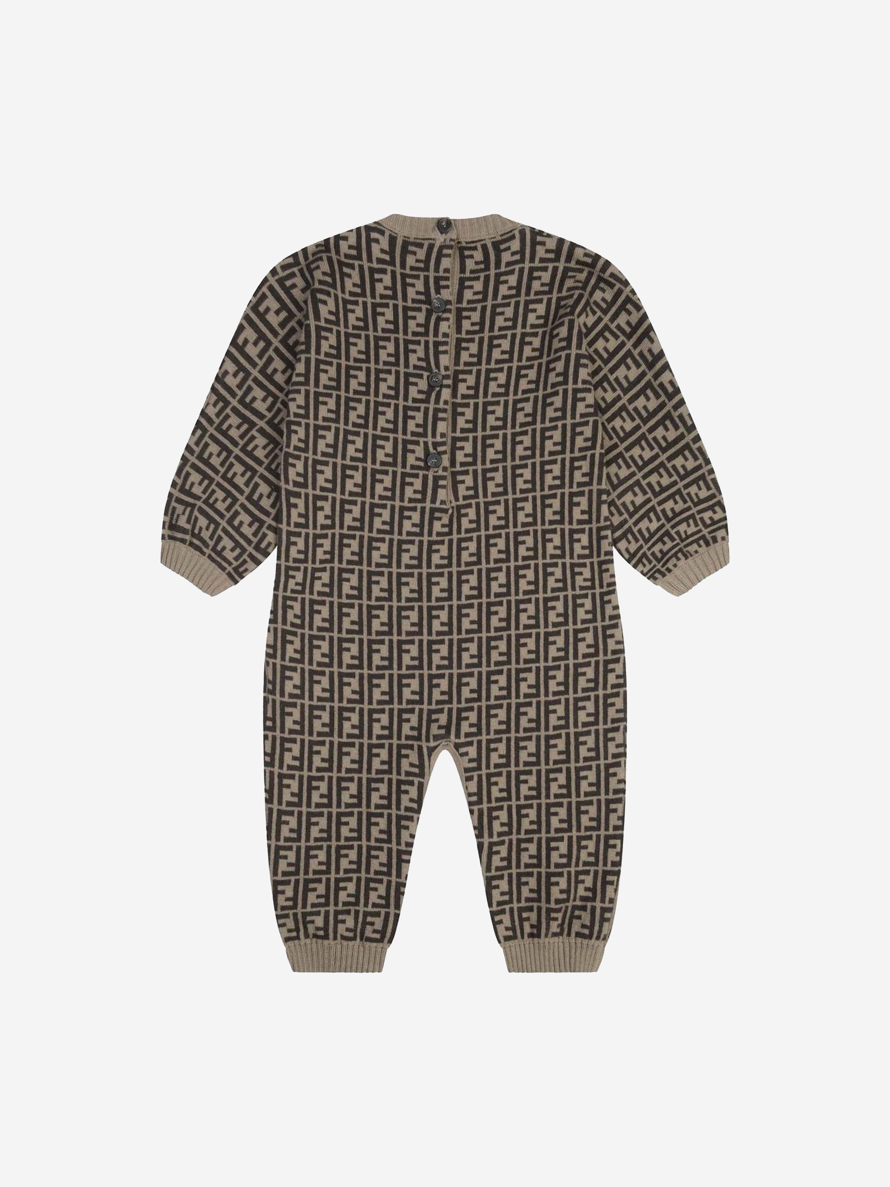 Baby Cotton & Cashmere Romper in Brown