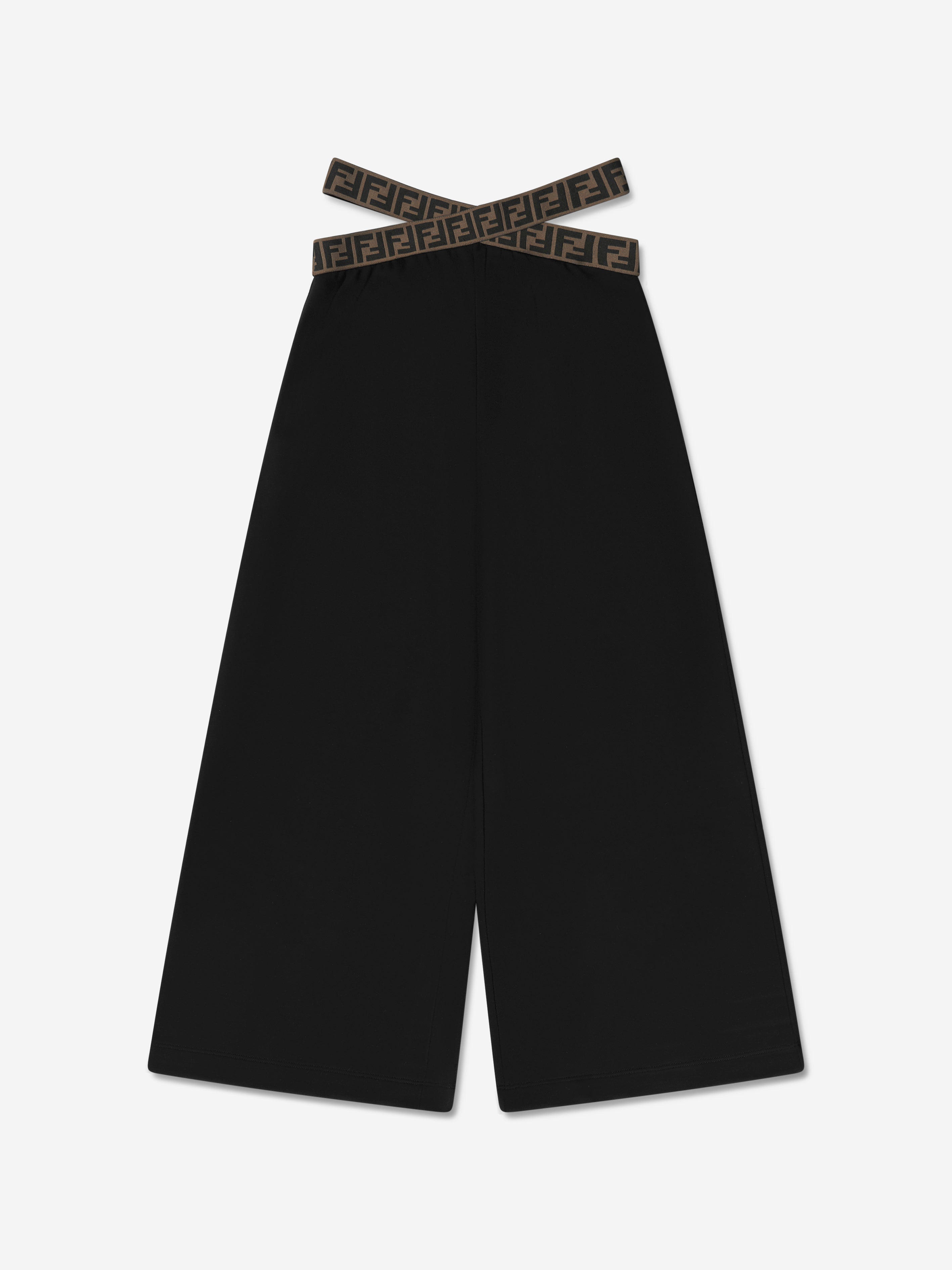 Girls Band Wide Leg Trousers in Black
