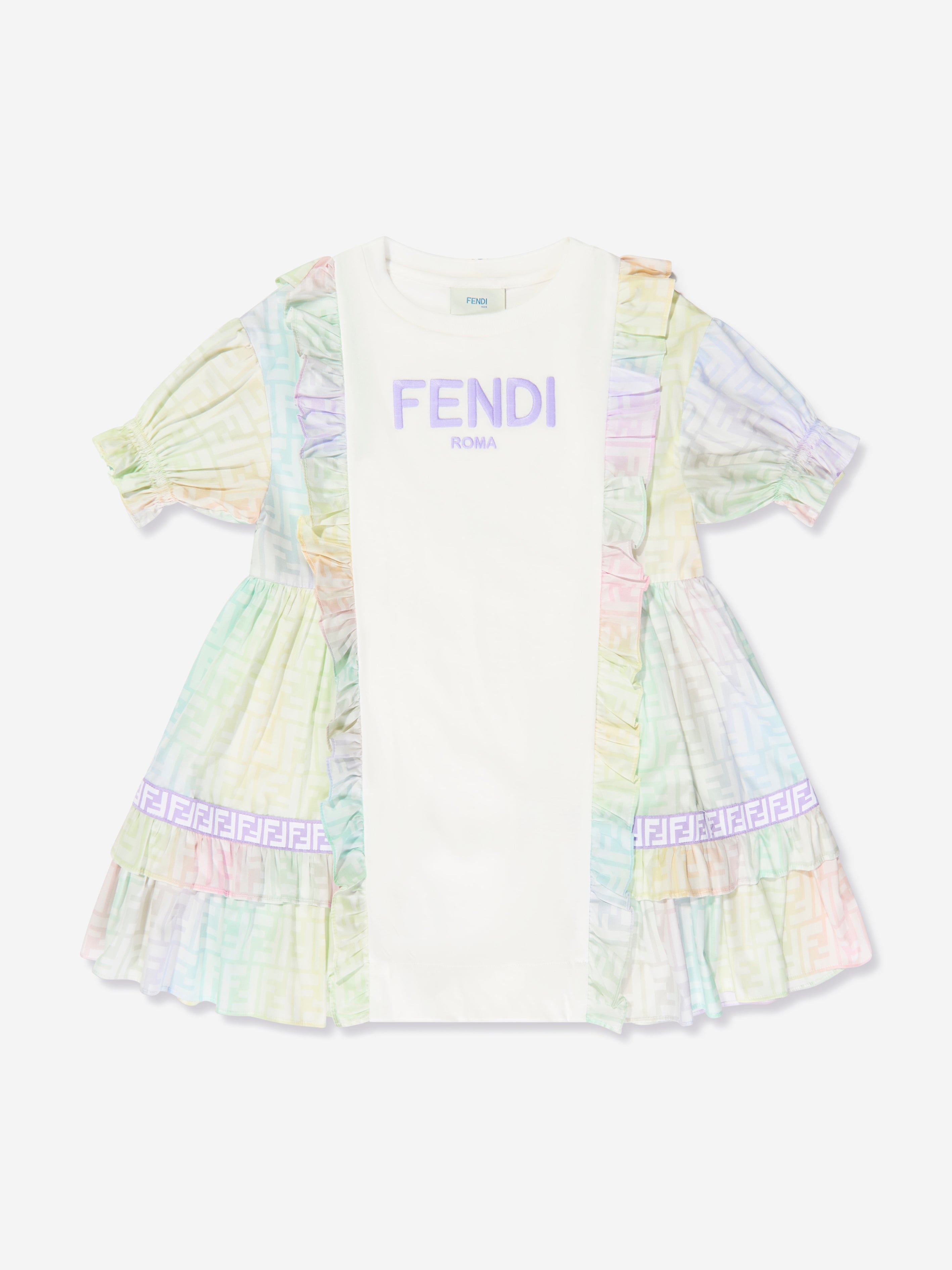Girls FF Logo Metaverse Dress in White