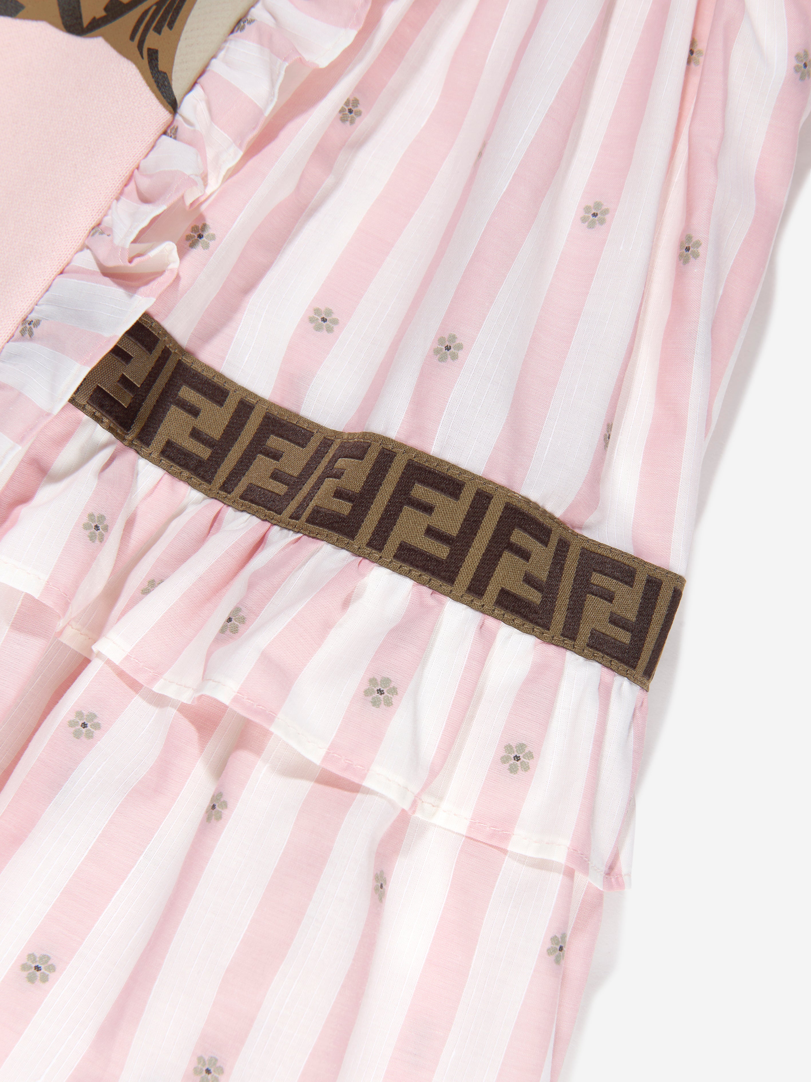 Girls Double Fabic Bear Dress in Pink