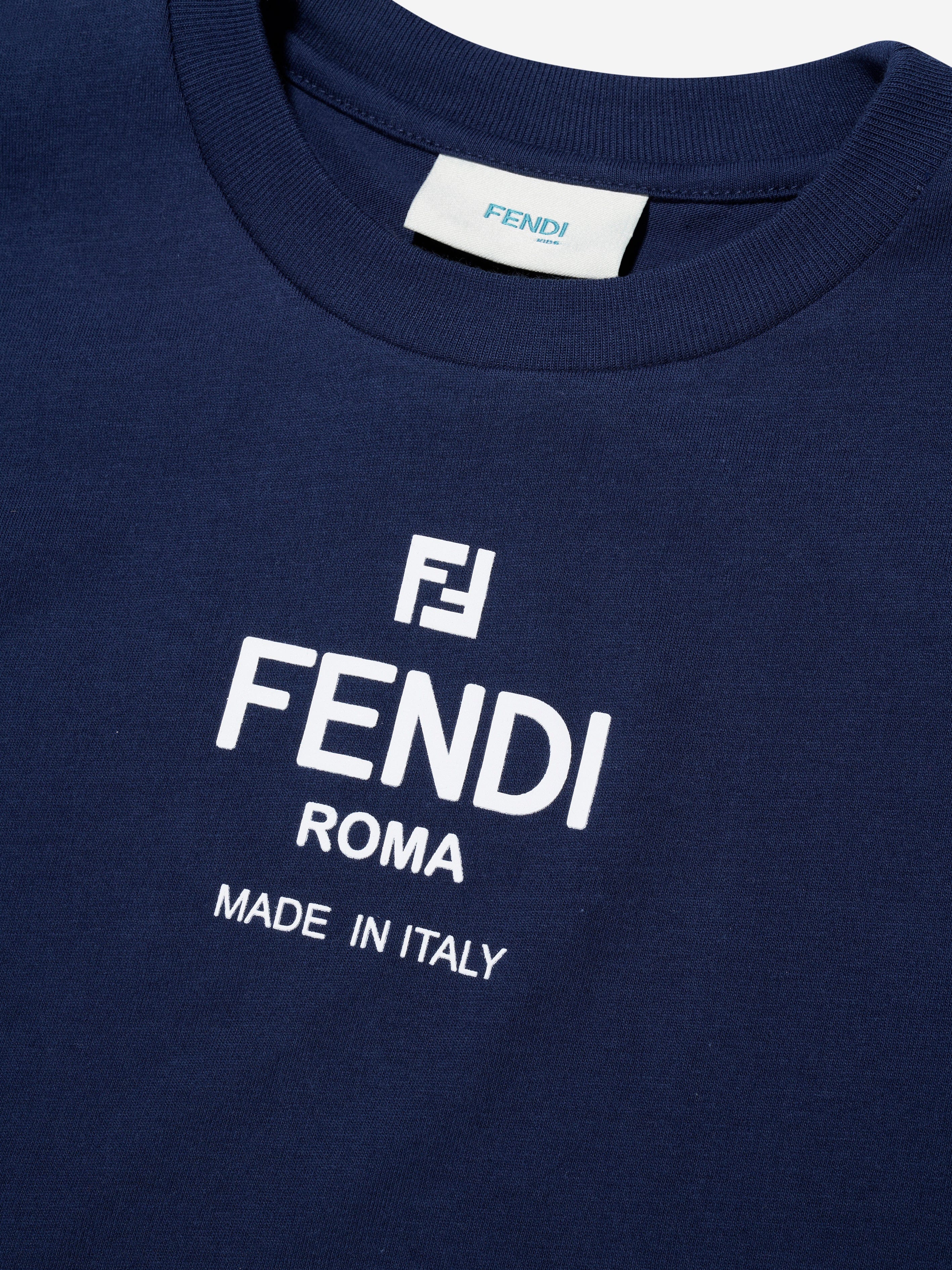 FENDI KIDS Tシャツ　ネイビー サイズ24M Fendi Kids Logo T-Shirt in Navy