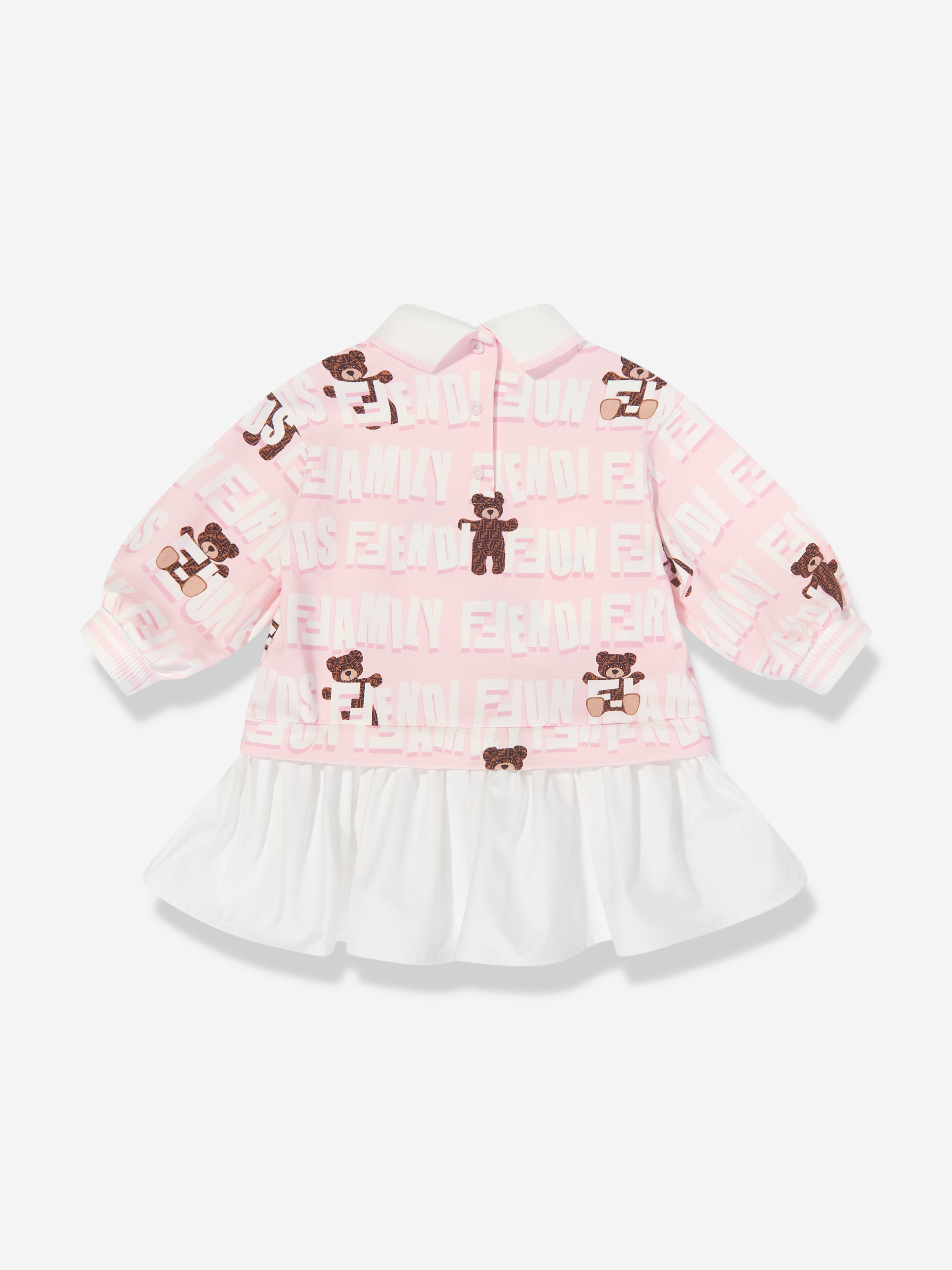 Baby Girls Teddy Graffiti Sweater Dress in Pink