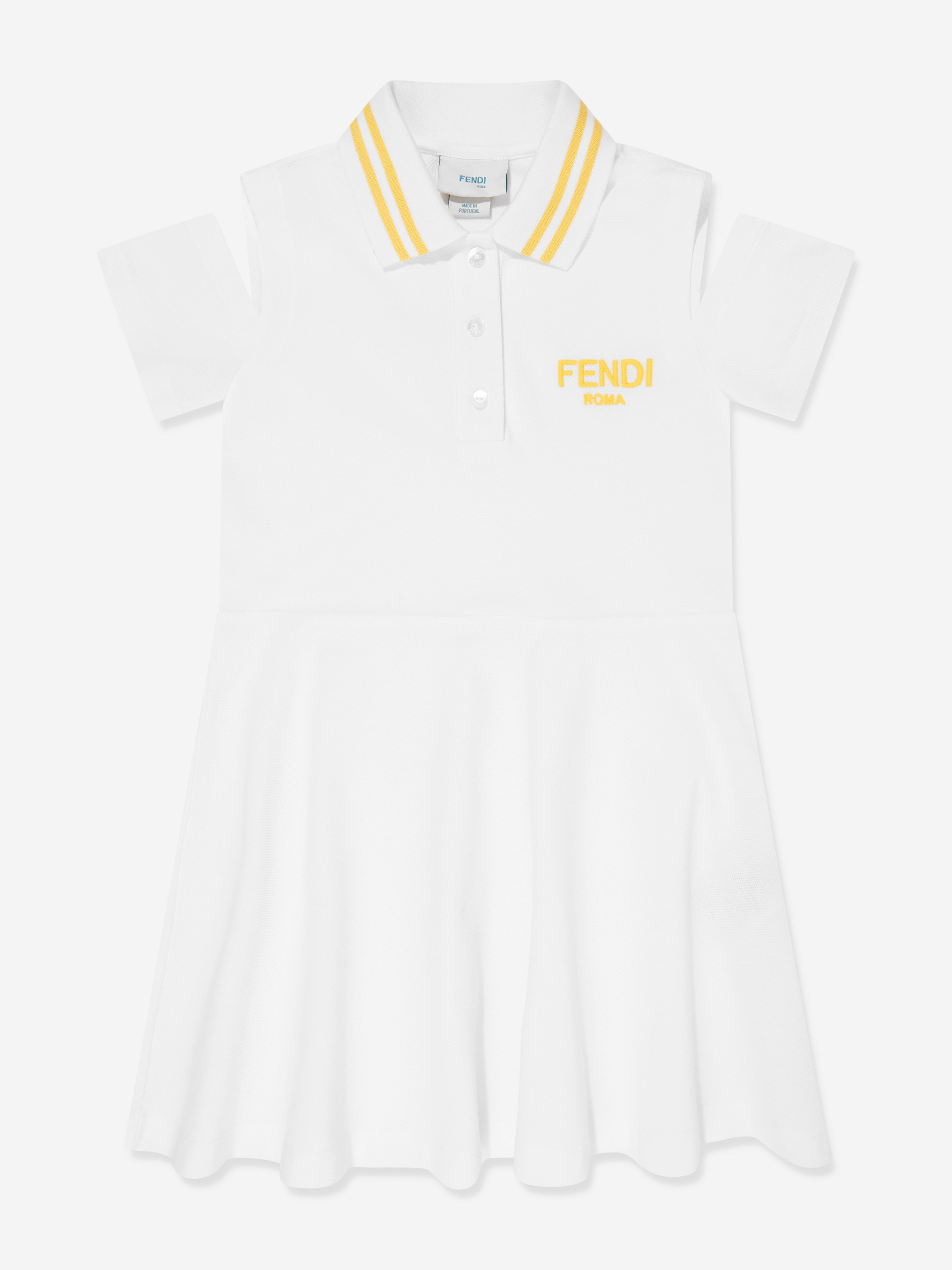 Girls Logo Polo Dress in White
