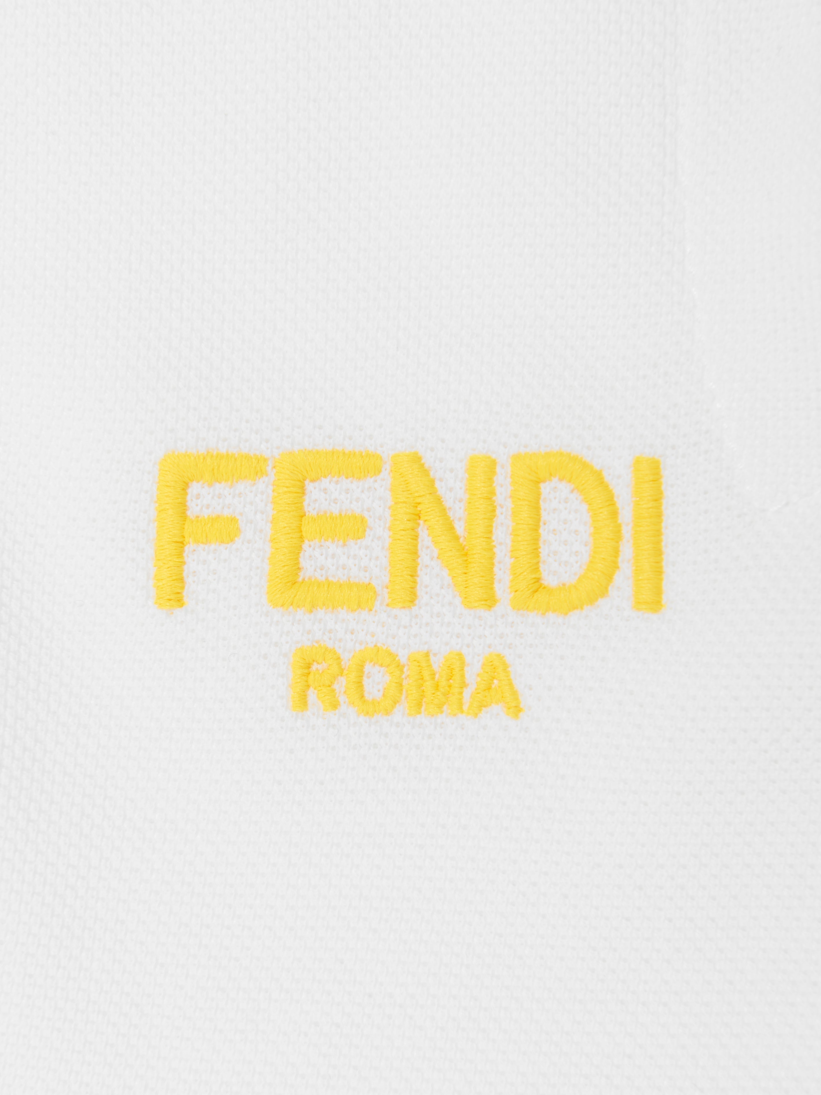 Girls Logo Polo Dress in White