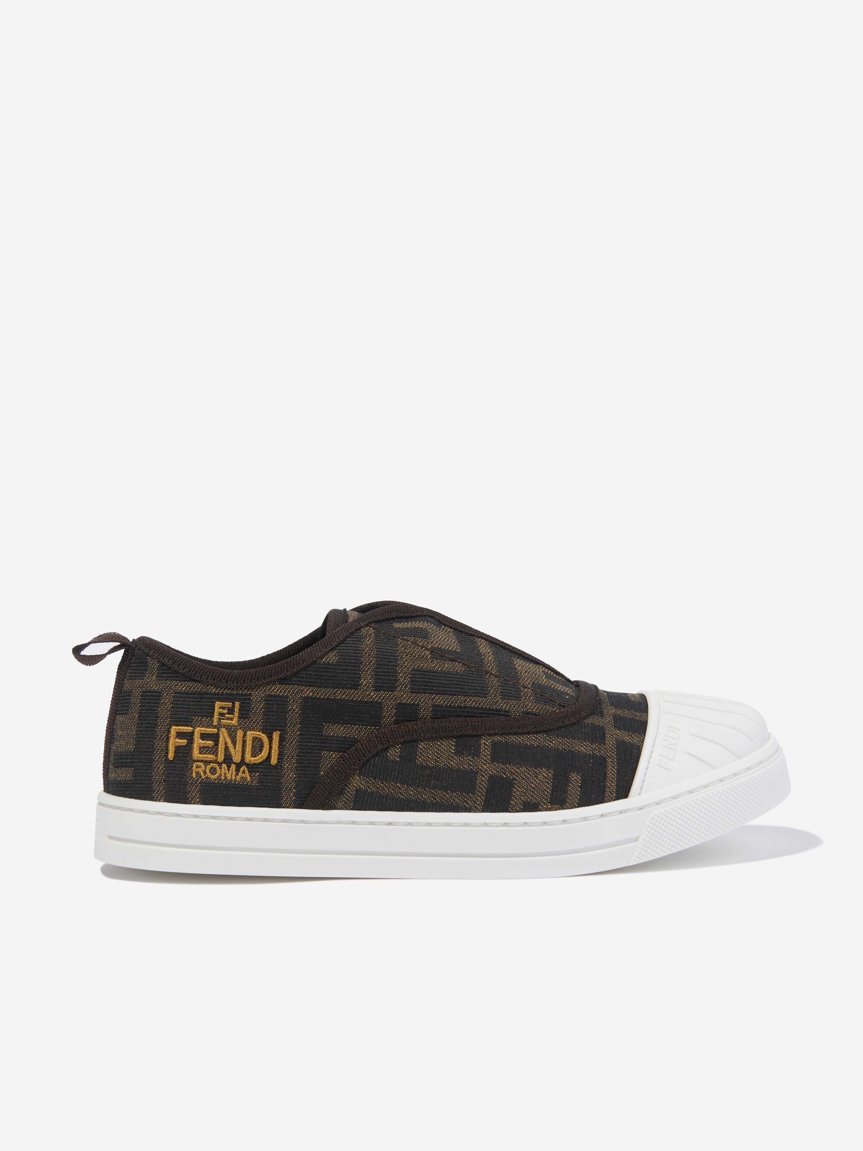 Kids FF Logo Trainers in Brown