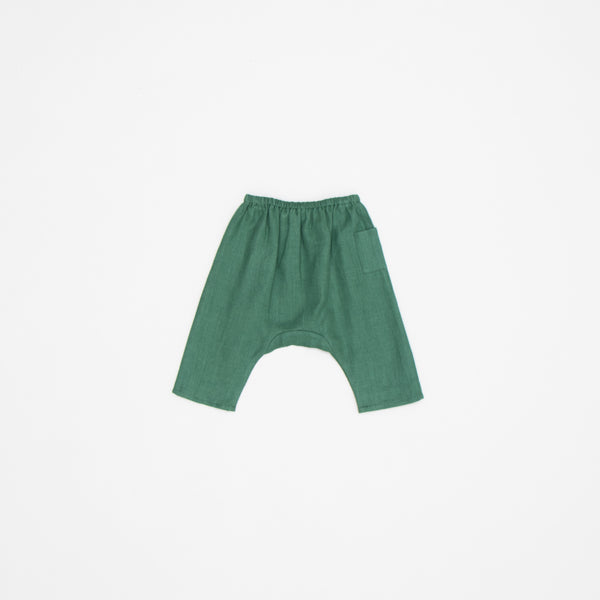 Baby Boys & Girls Green Linen Trousers