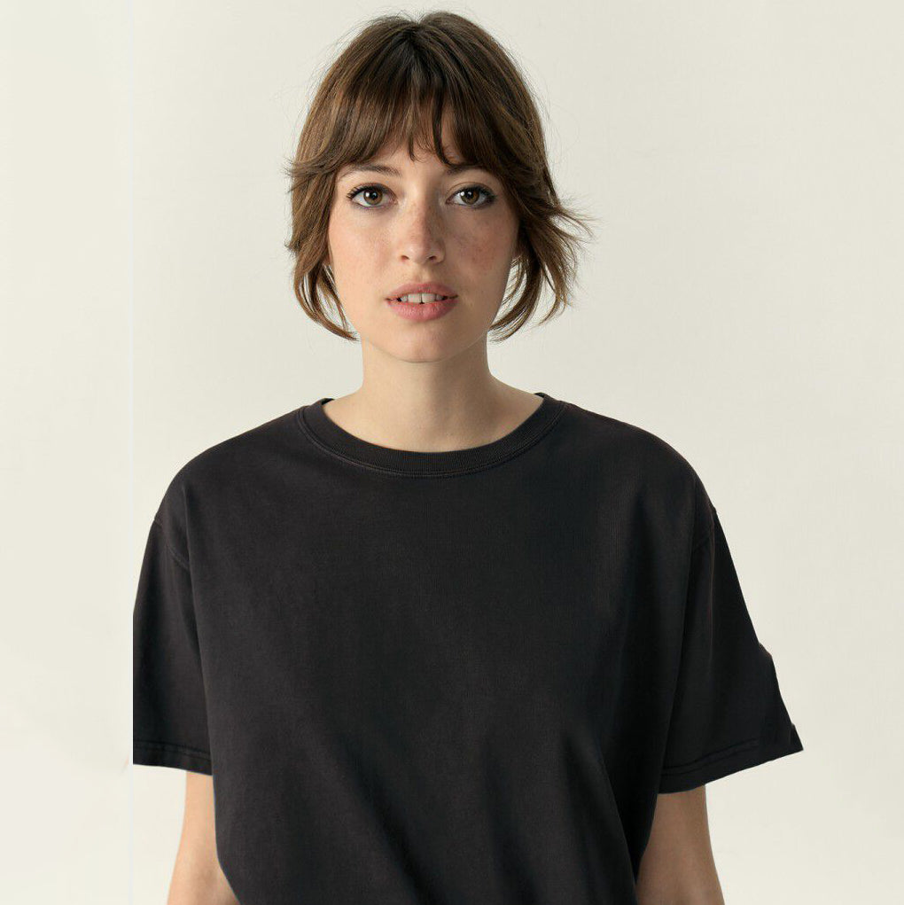Girls Black Cotton T-Shirt