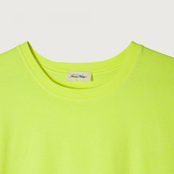 Girls Fluo Green Cotton T-Shirt
