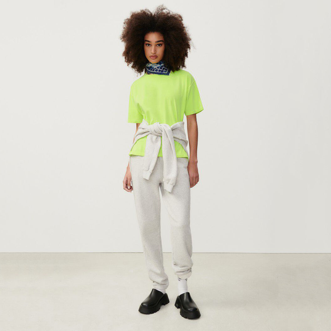 Girls Fluo Green Cotton T-Shirt