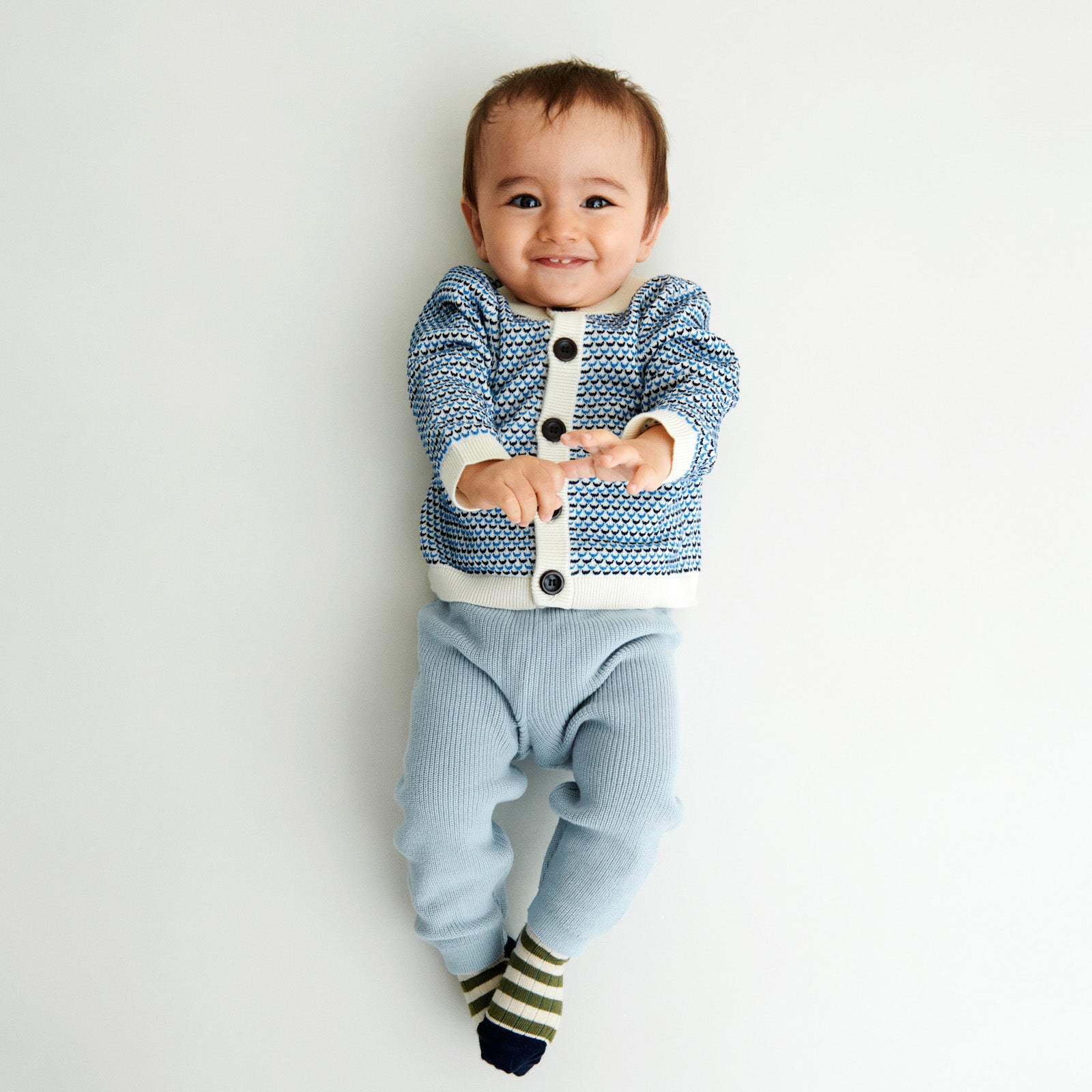 Baby Boys & Girls Navy Jacquard Cotton Cardigan