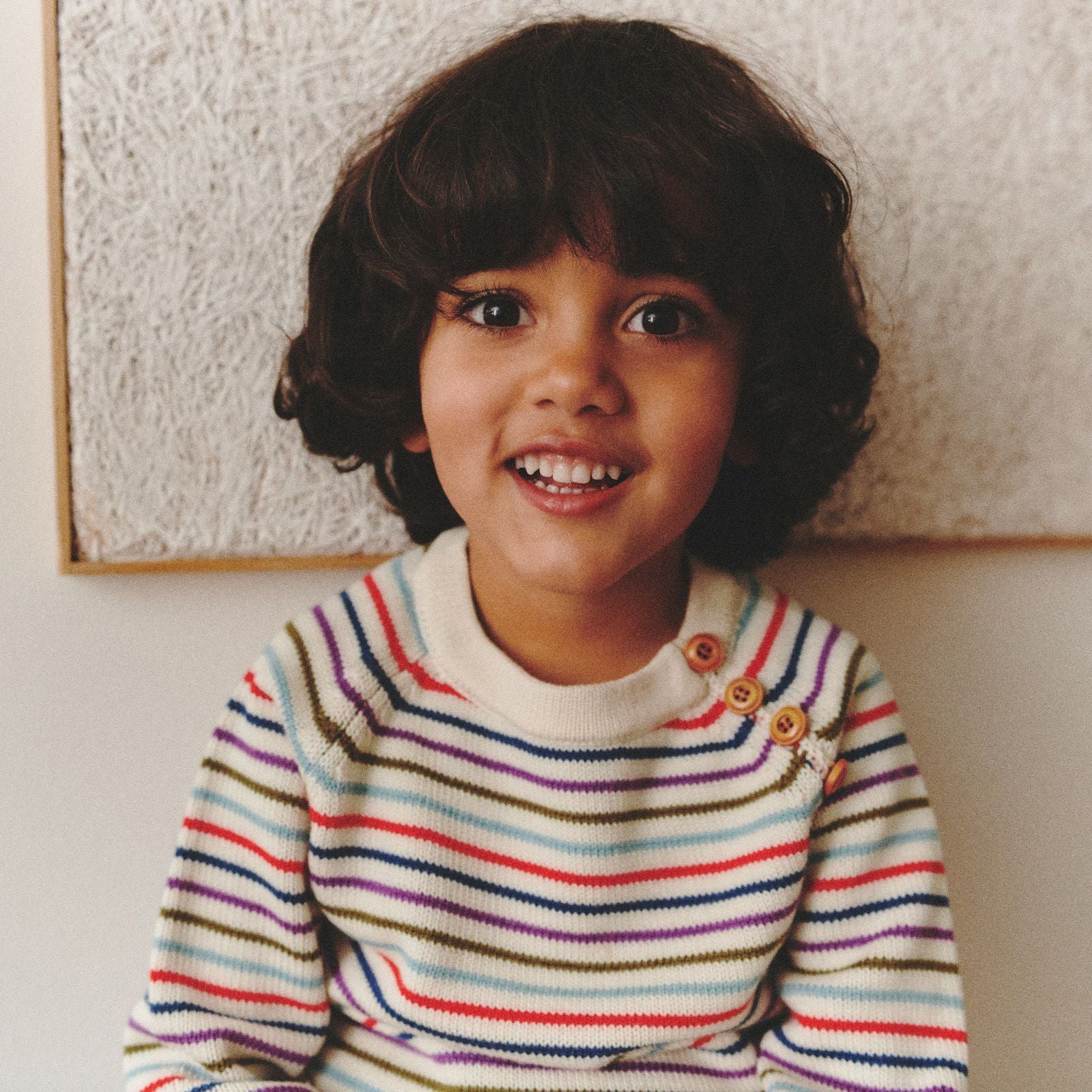 Boys & Girls Multicolor Stripes Wool Sweater