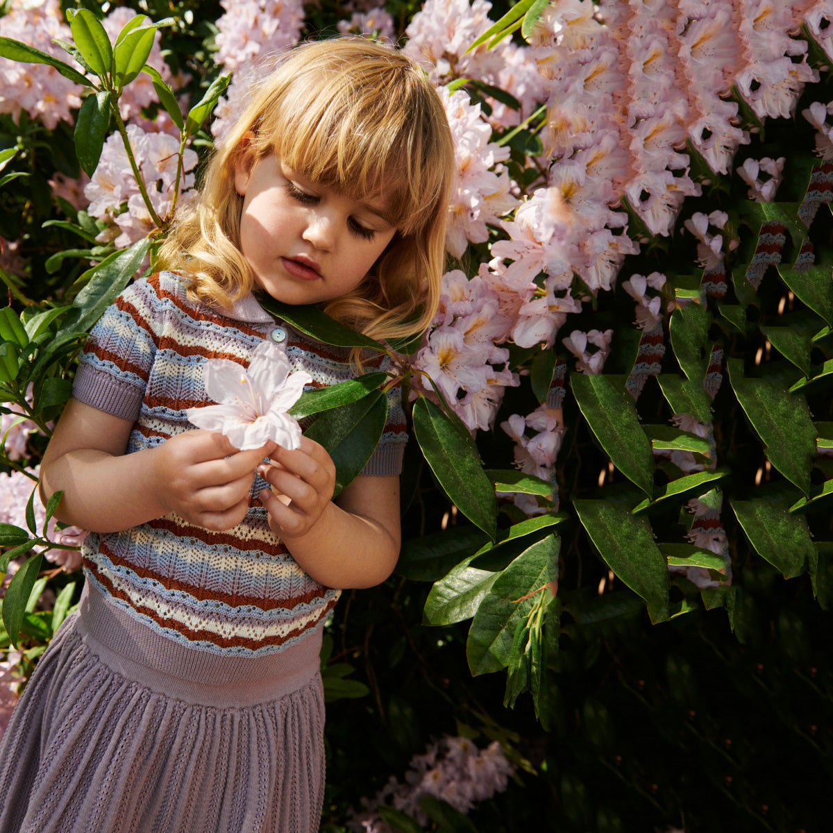 Girls Purple Hollow Polo Shirt