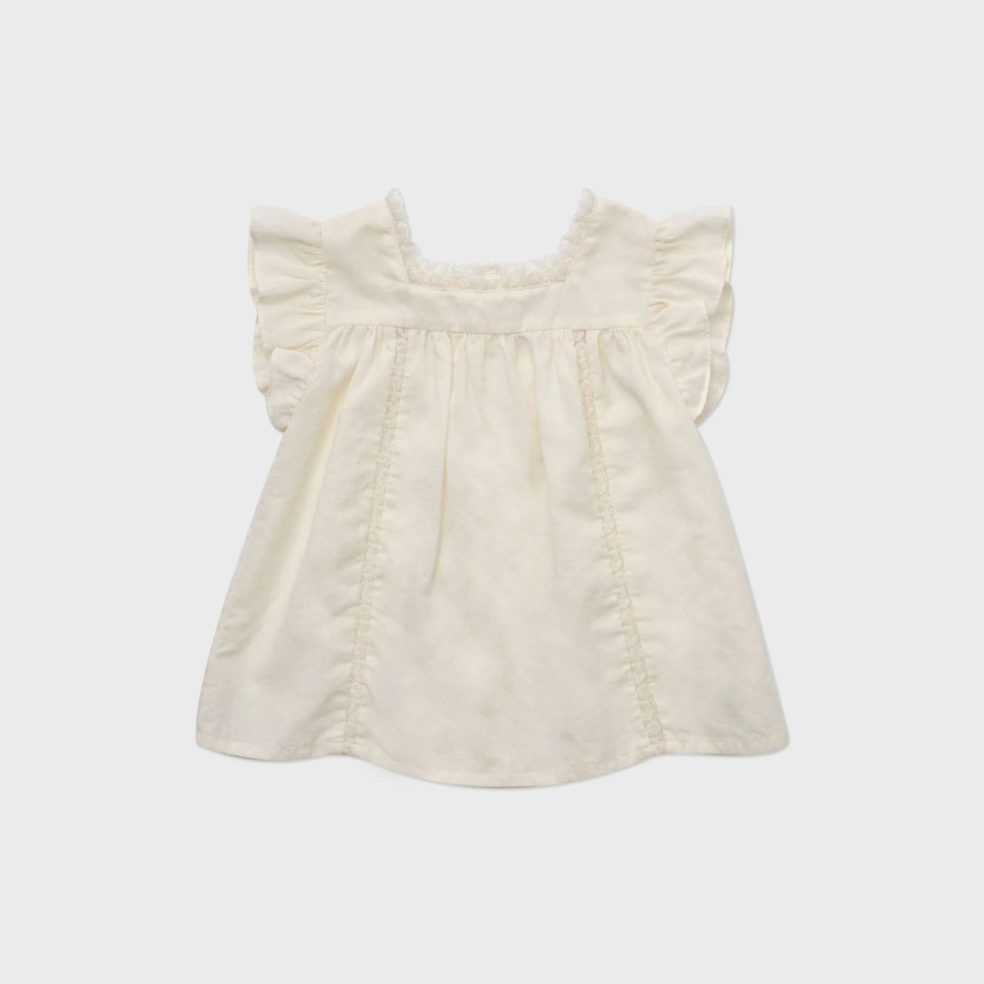 Girls Cream Cotton Blouse