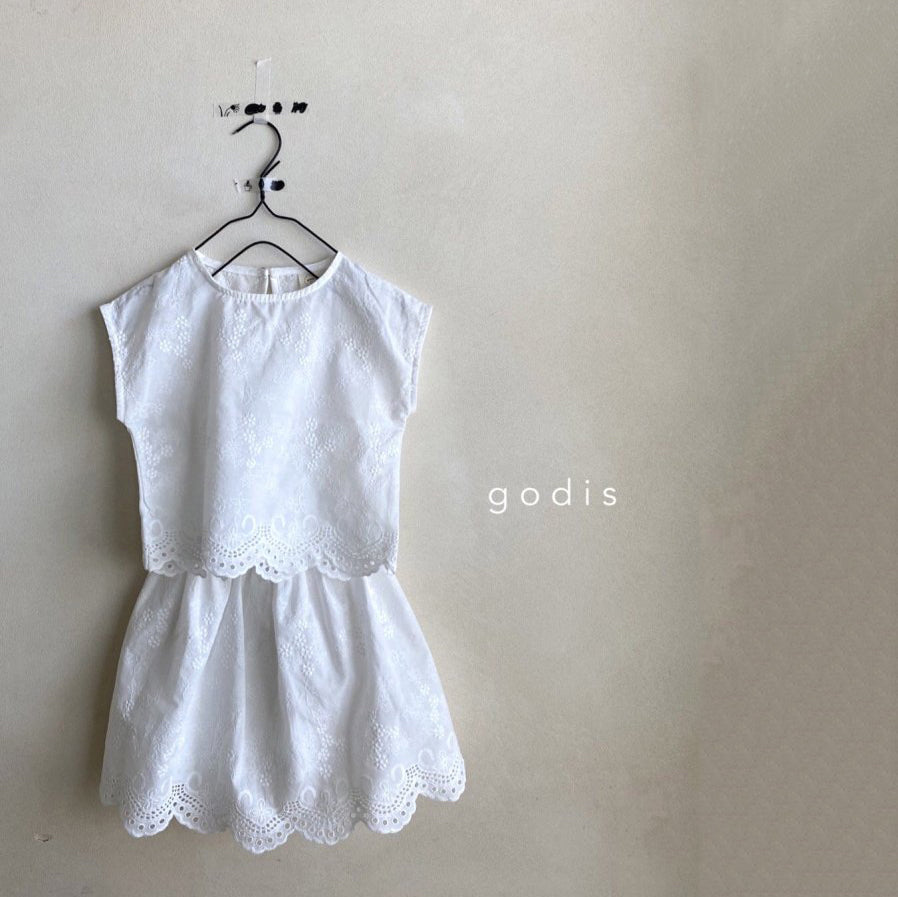 Girls White Embroidered Cotton Dress