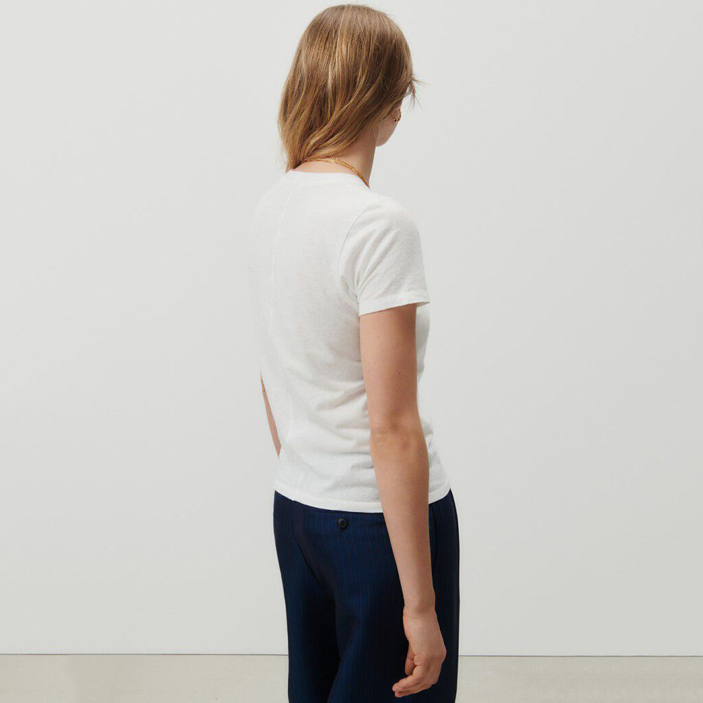 Girls White Cotton T-Shirt