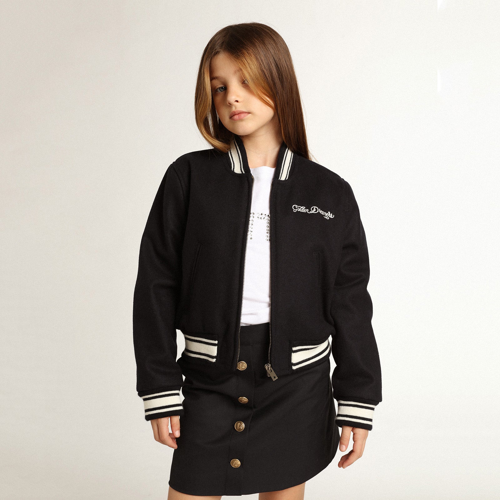 Girls Navy Wool Jacket