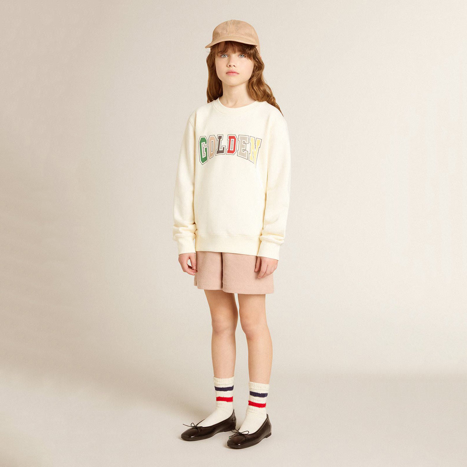 Boys & Girls White Logo Cotton Sweatshirt