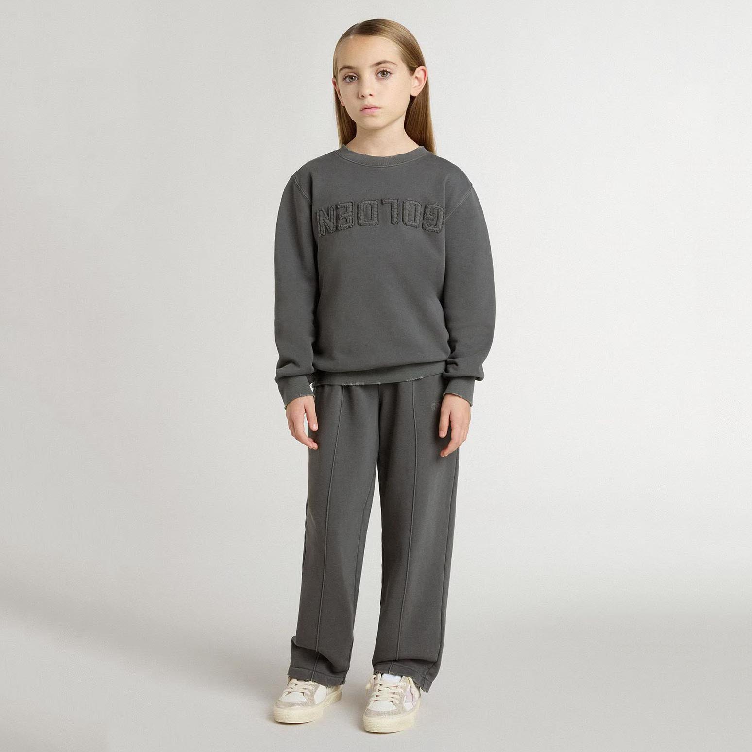 Boys & Girls Grey Logo Cotton Sweatshirt