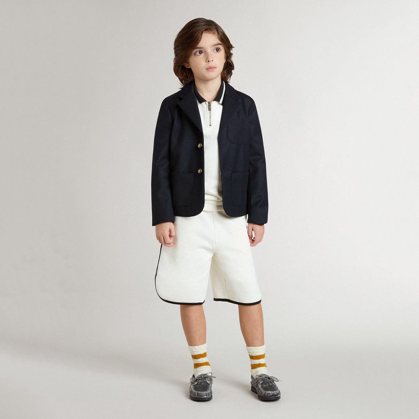 Boys & Girls White Cotton Polo Sweatshirt