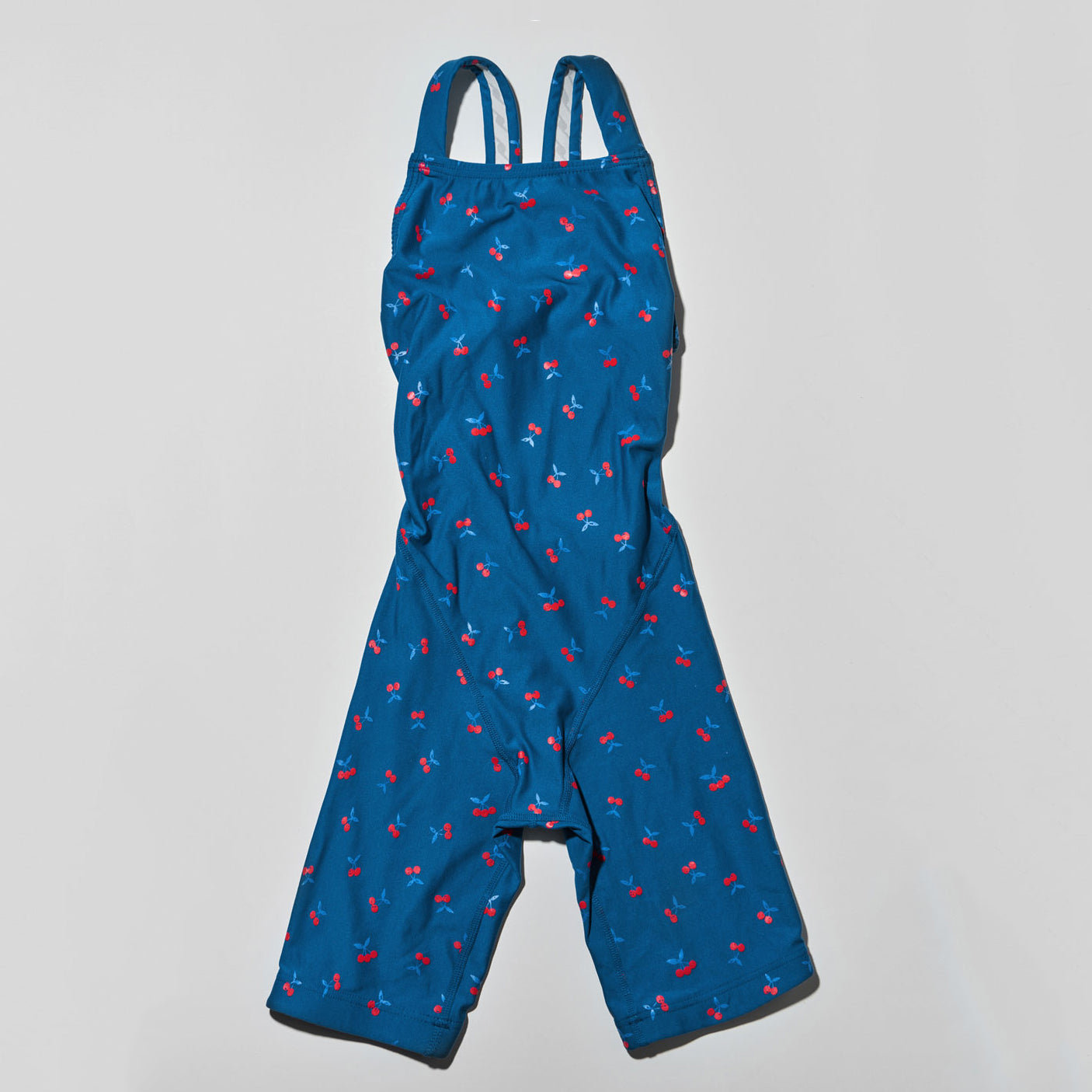 Girls Blue Cropped Professional Swimsuit