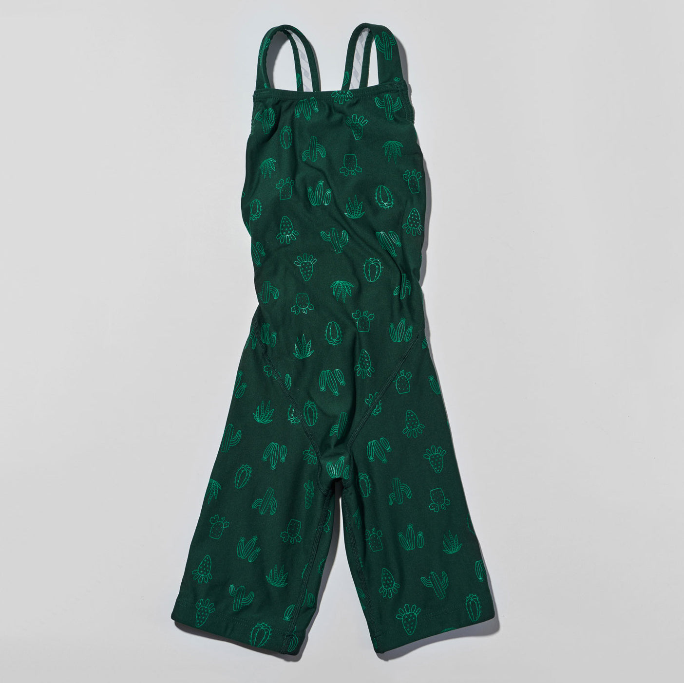 Girls Green Cropped Professional Swimsuit
