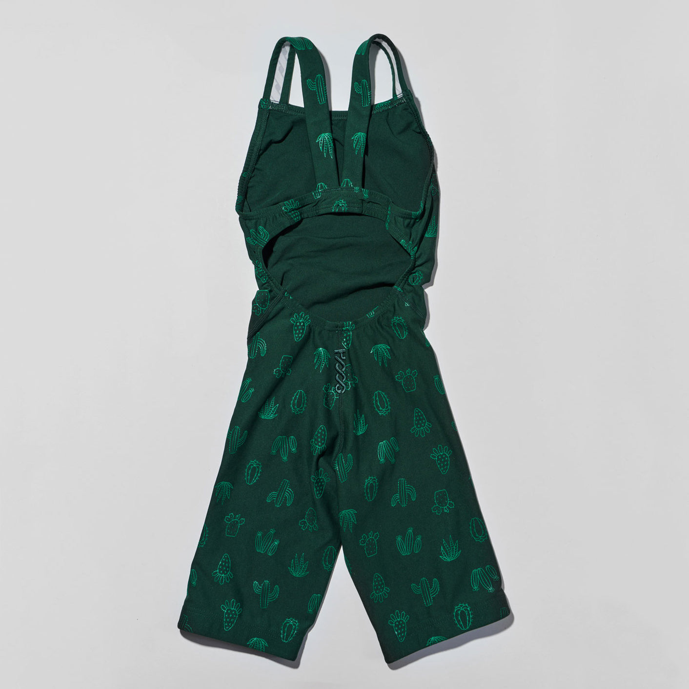 Girls Green Cropped Professional Swimsuit
