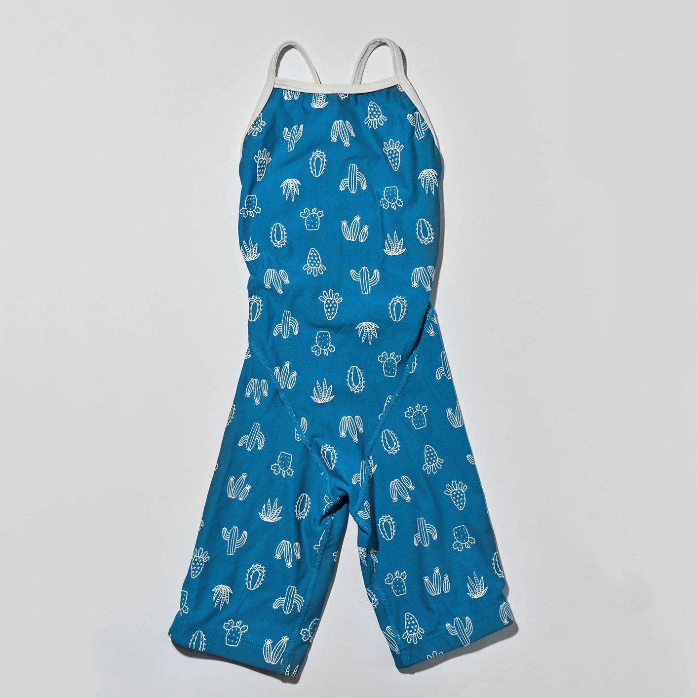 Girls Blue Cropped Professional Swimsuit
