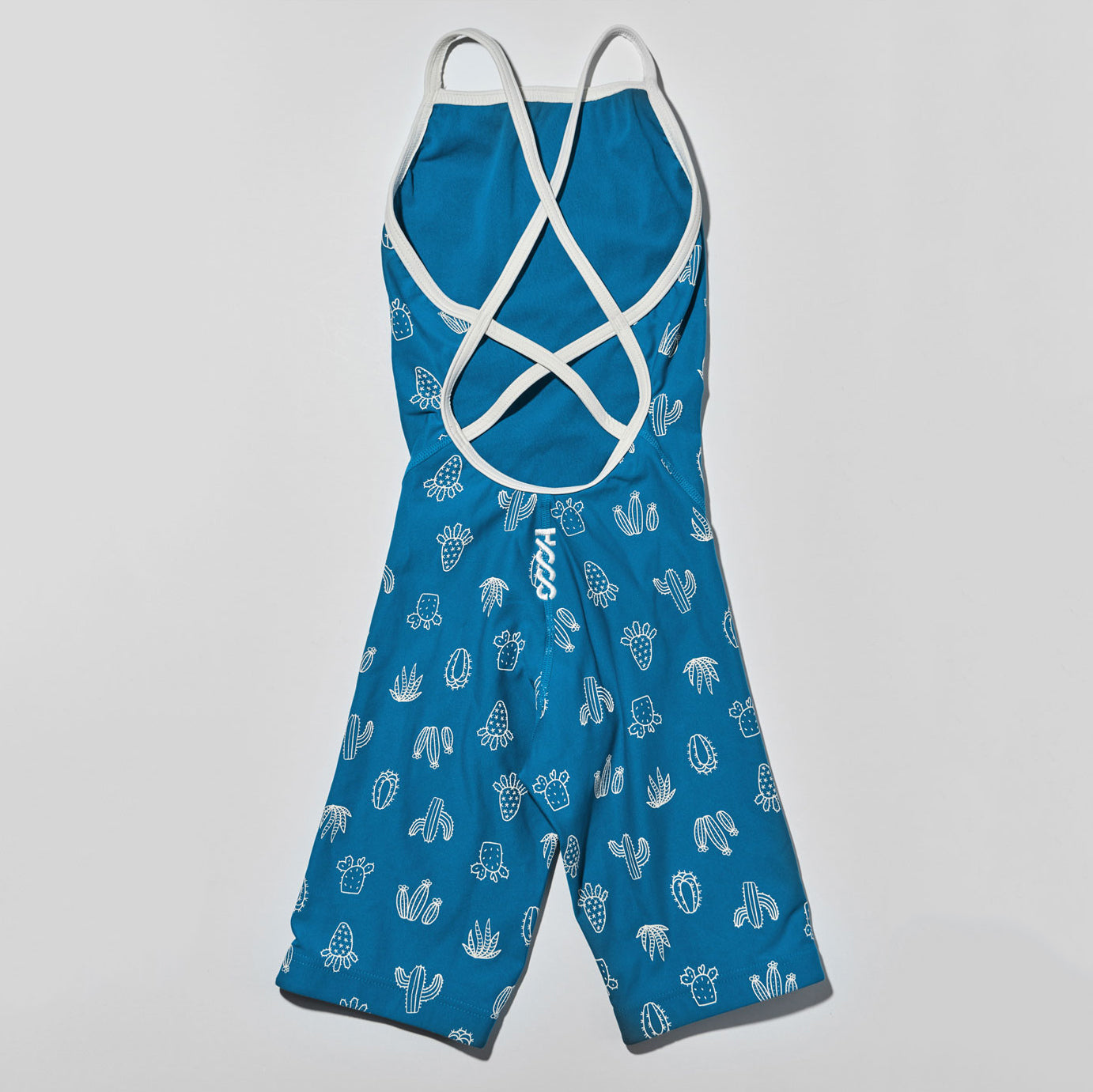 Girls Blue Cropped Professional Swimsuit