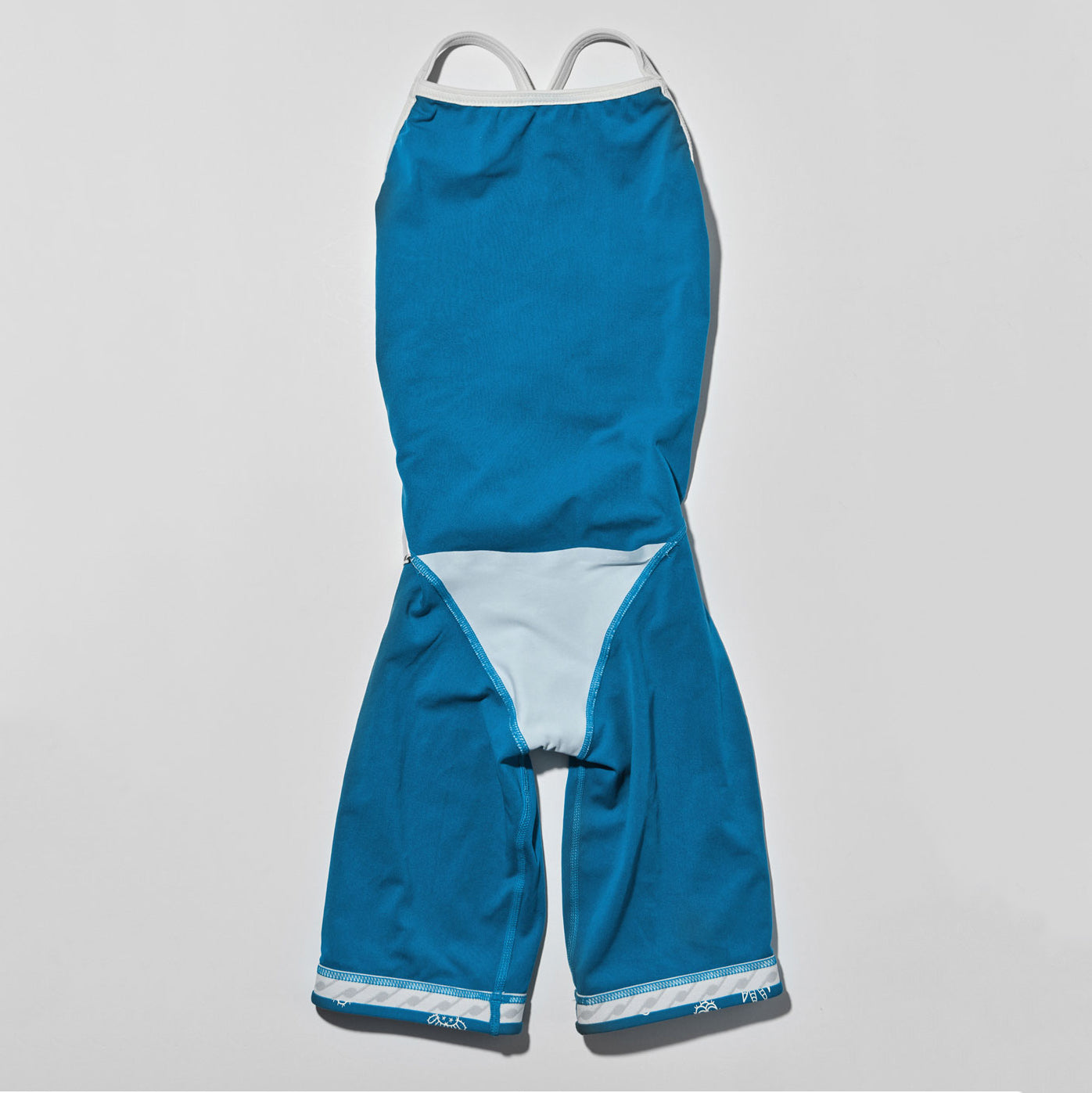 Girls Blue Cropped Professional Swimsuit