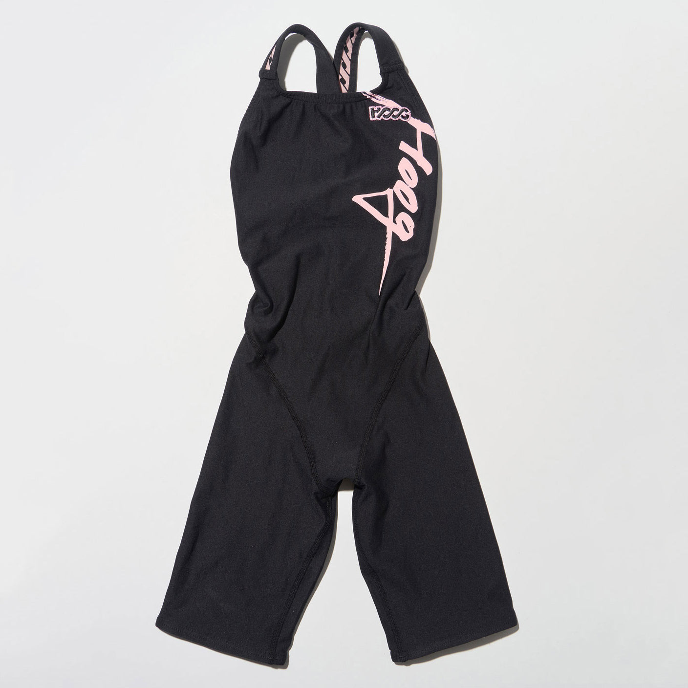 Girls Black Cropped Professional Swimsuit
