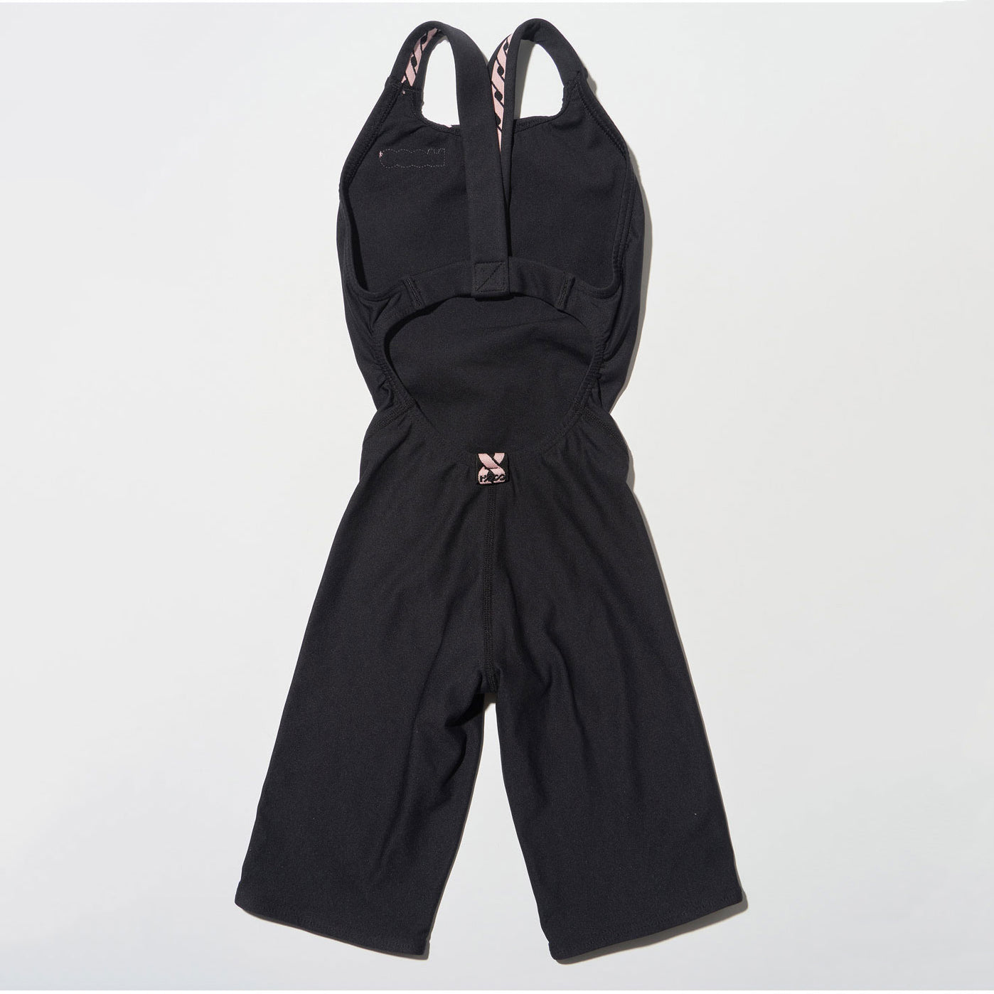 Girls Black Cropped Professional Swimsuit