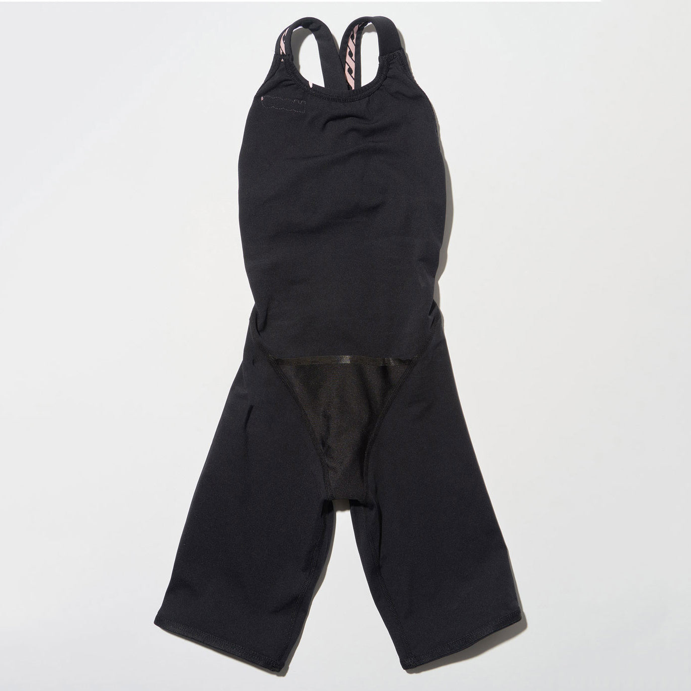 Girls Black Cropped Professional Swimsuit