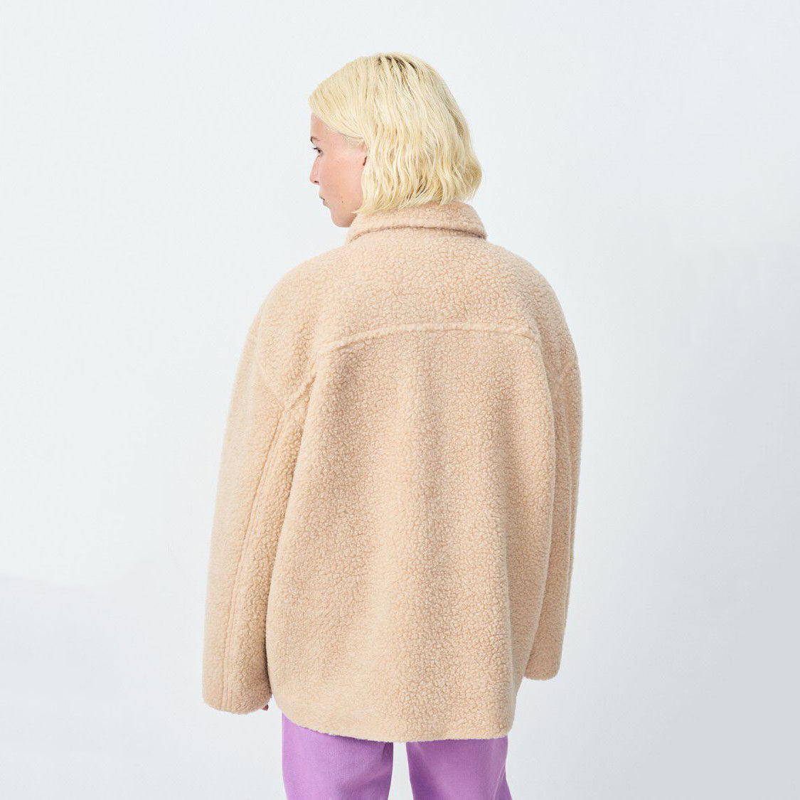 Women Beige Sherpa Coat