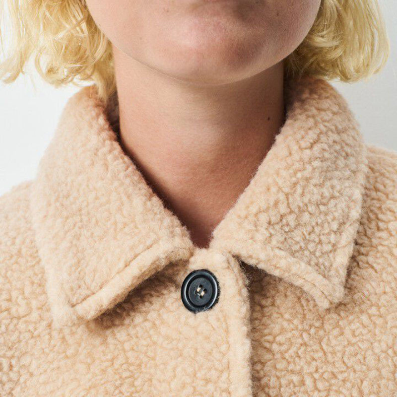Women Beige Sherpa Coat