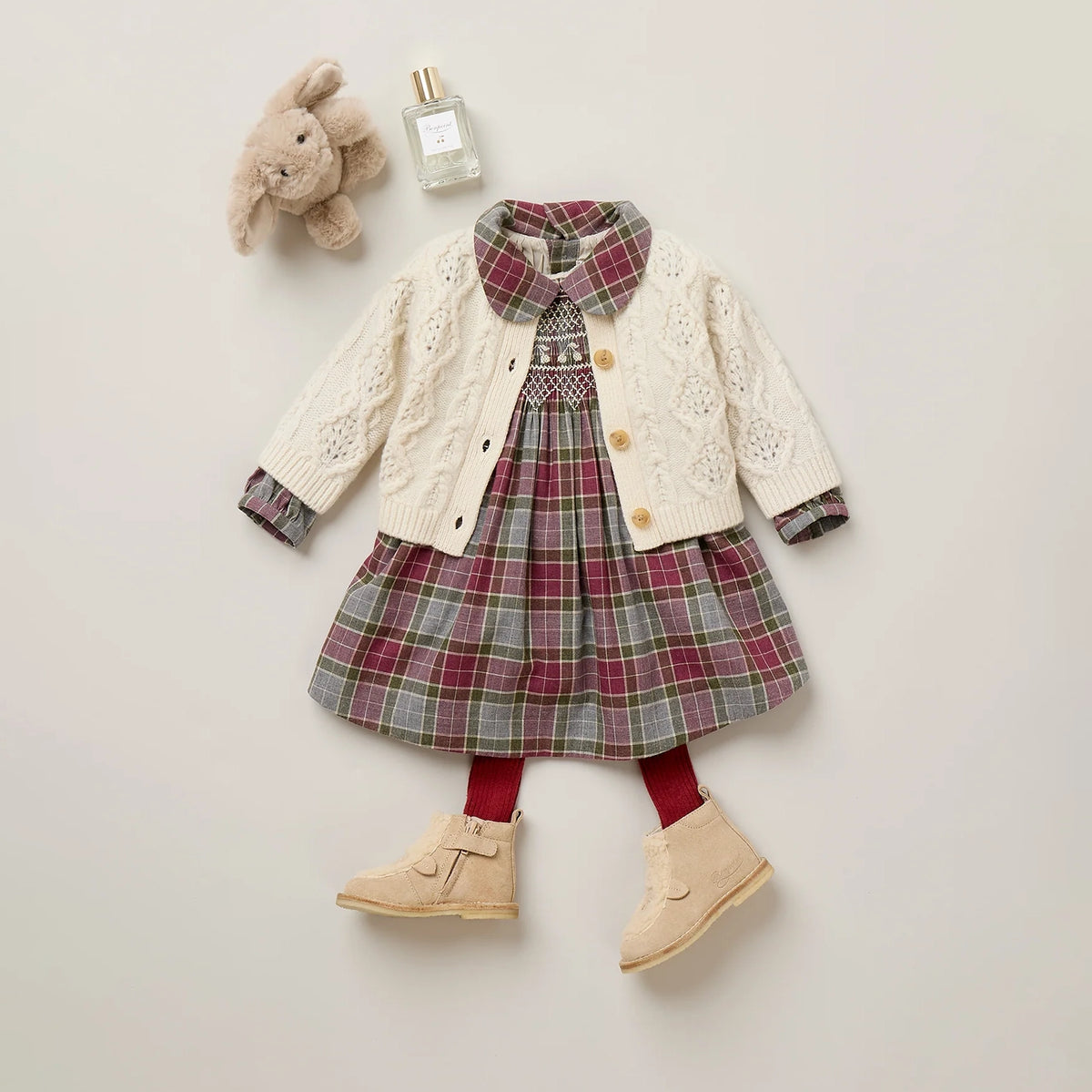 Baby Girls Multicolor Check Cotton Dress