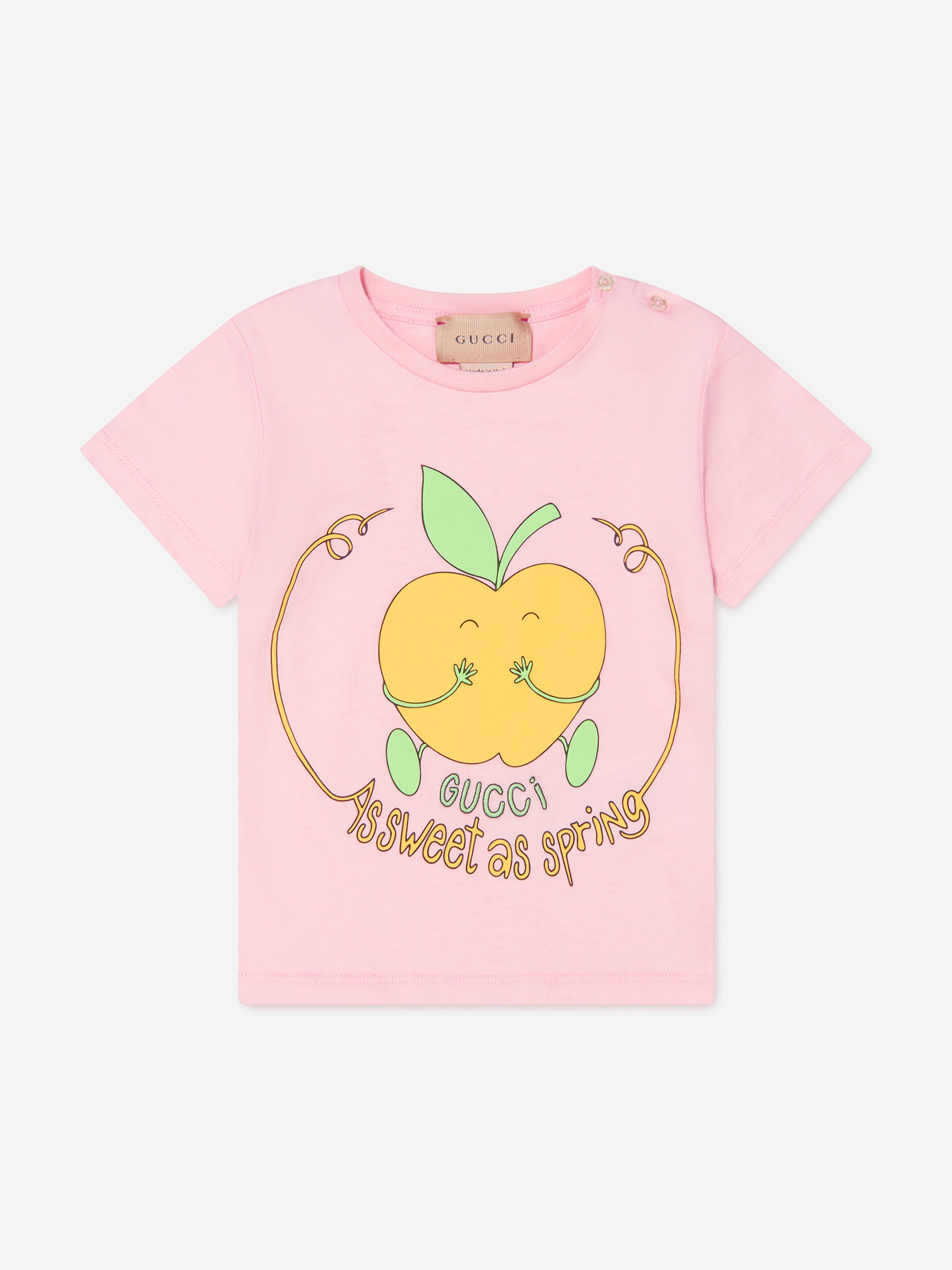 Baby Girls Apple T-Shirt in Pink