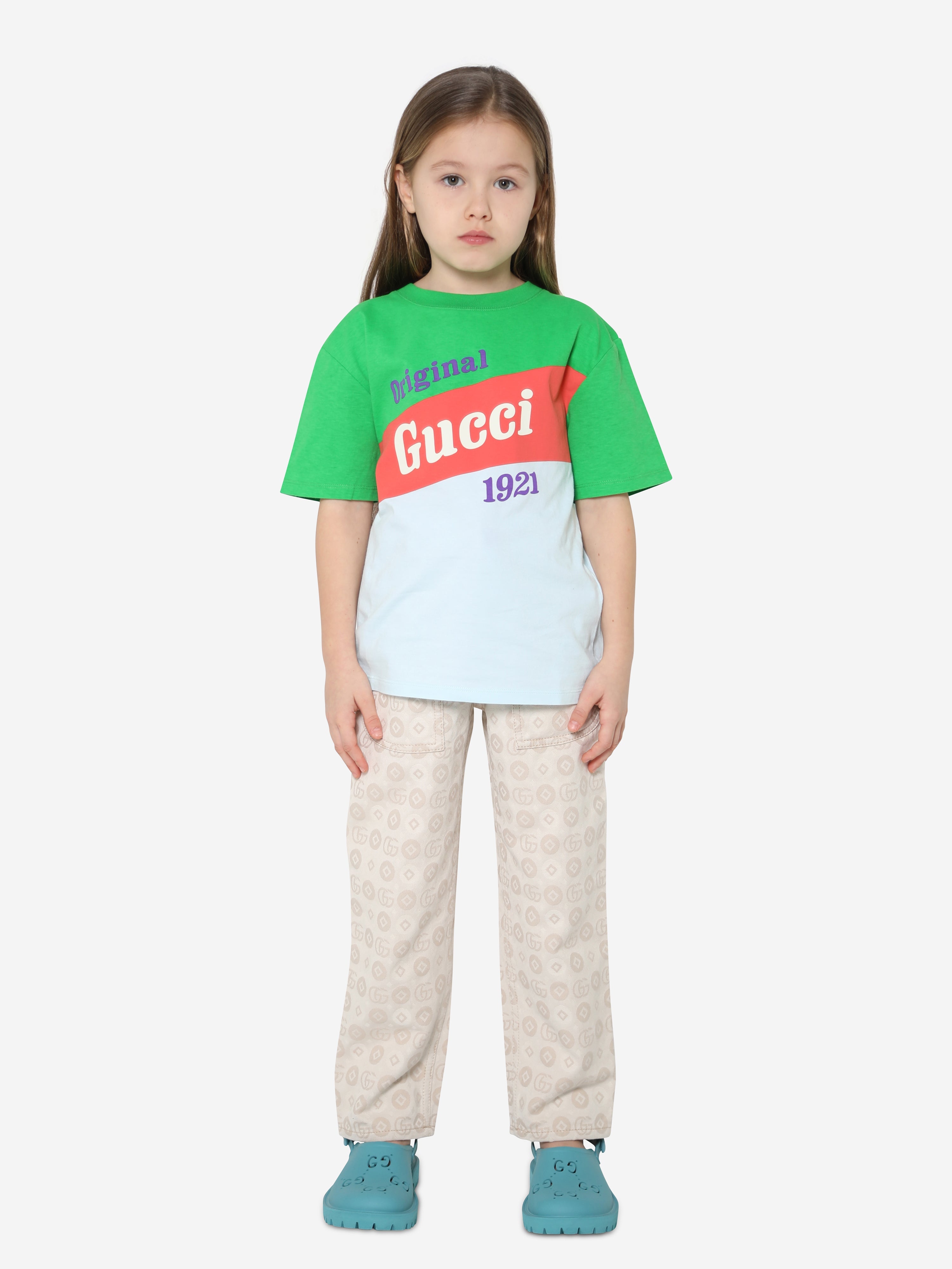 Kids Logo Print T-Shirt in Green