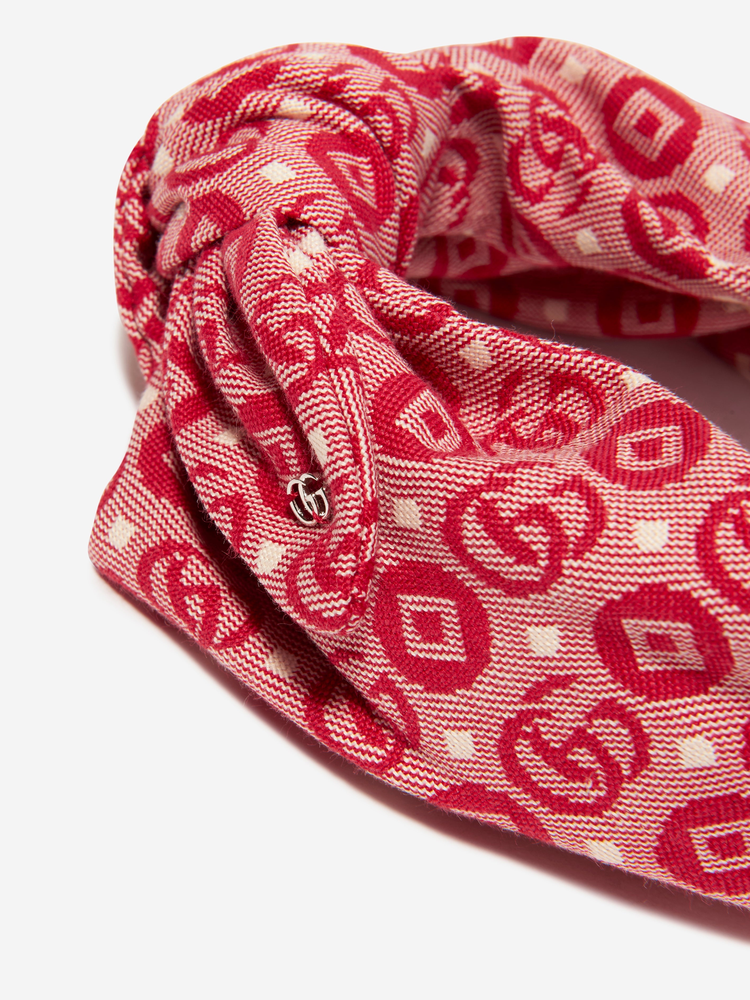 Girls GG Monogram Headband in Red