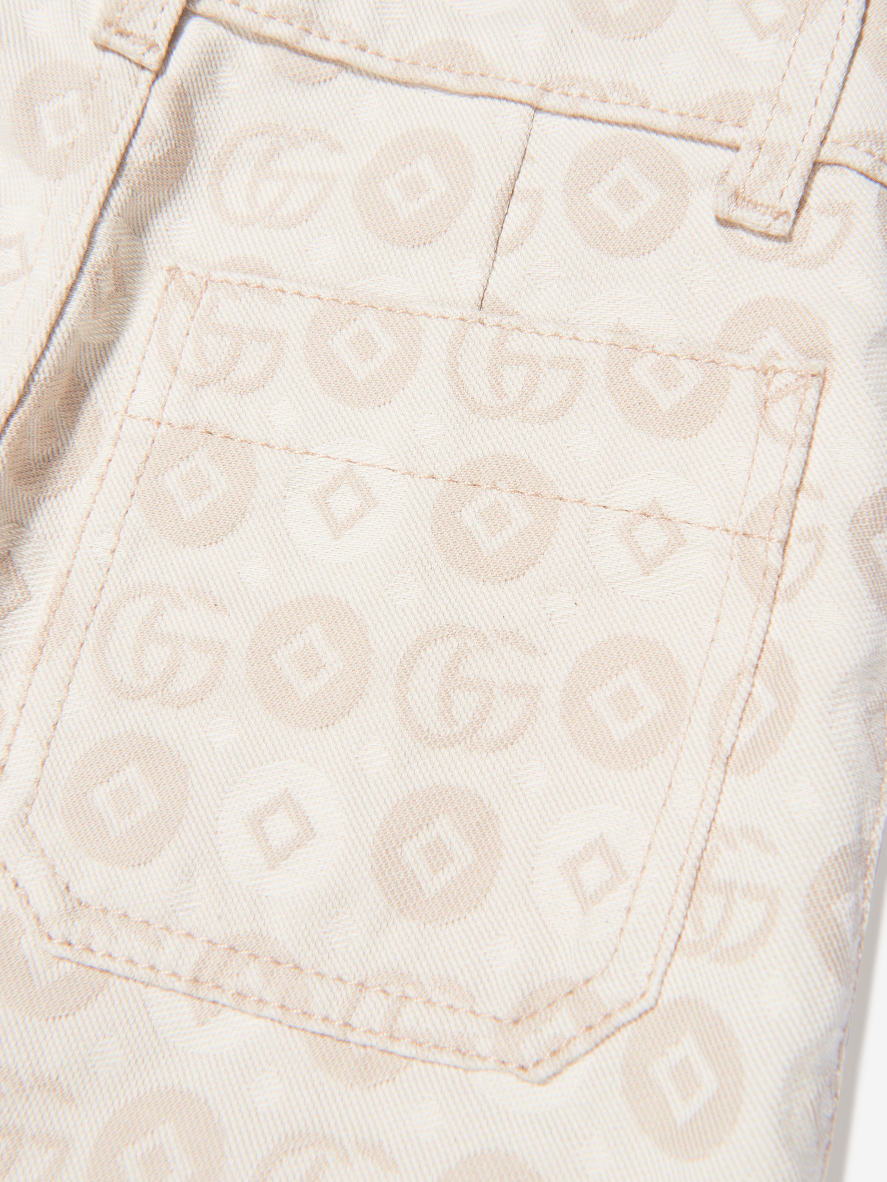 Kids Jacquard GG Denim Jeans in Ivory