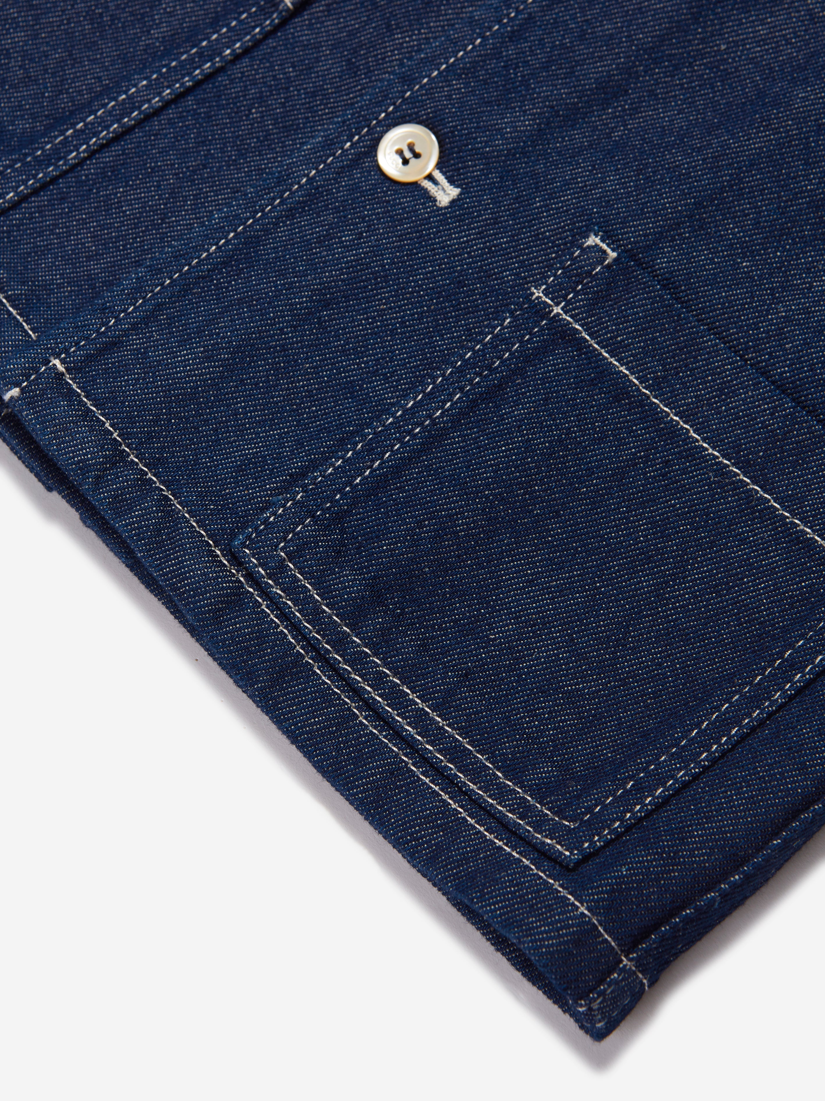 Kids Short Sleeve Denim Shirt in Blue