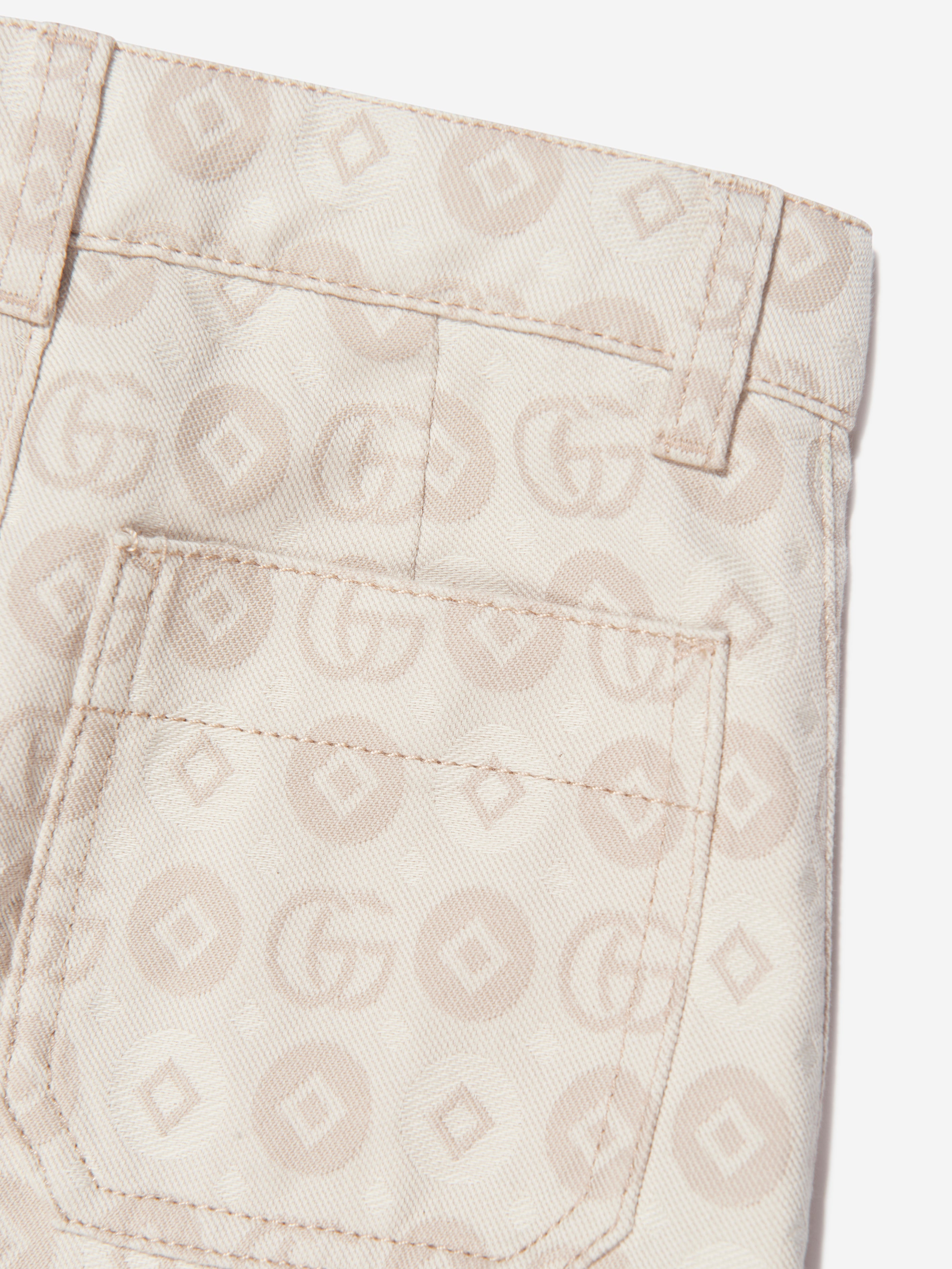 Kids Jacquard GG Denim Shorts in Ivory