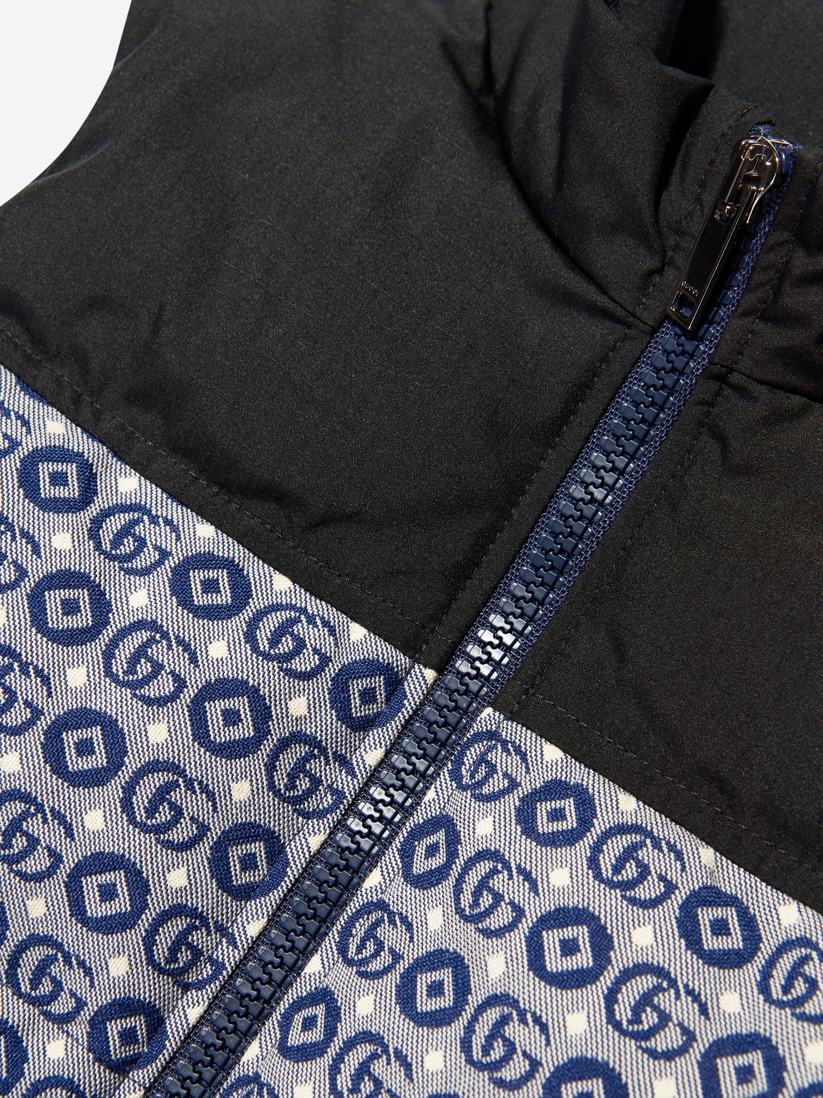 Baby Down Padded GG Logo Gilet In Navy
