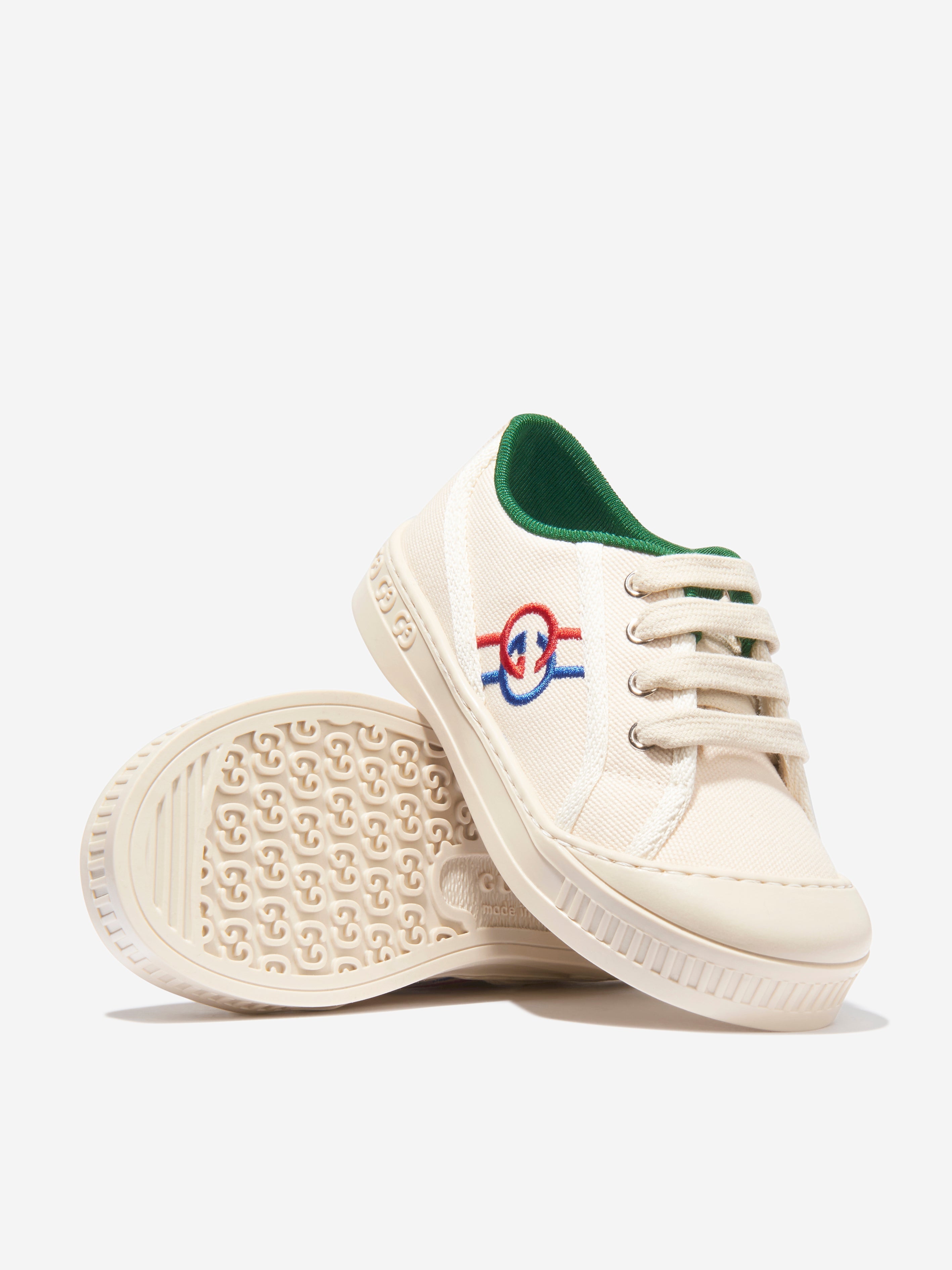 Kids GG Tennis Trainers in White