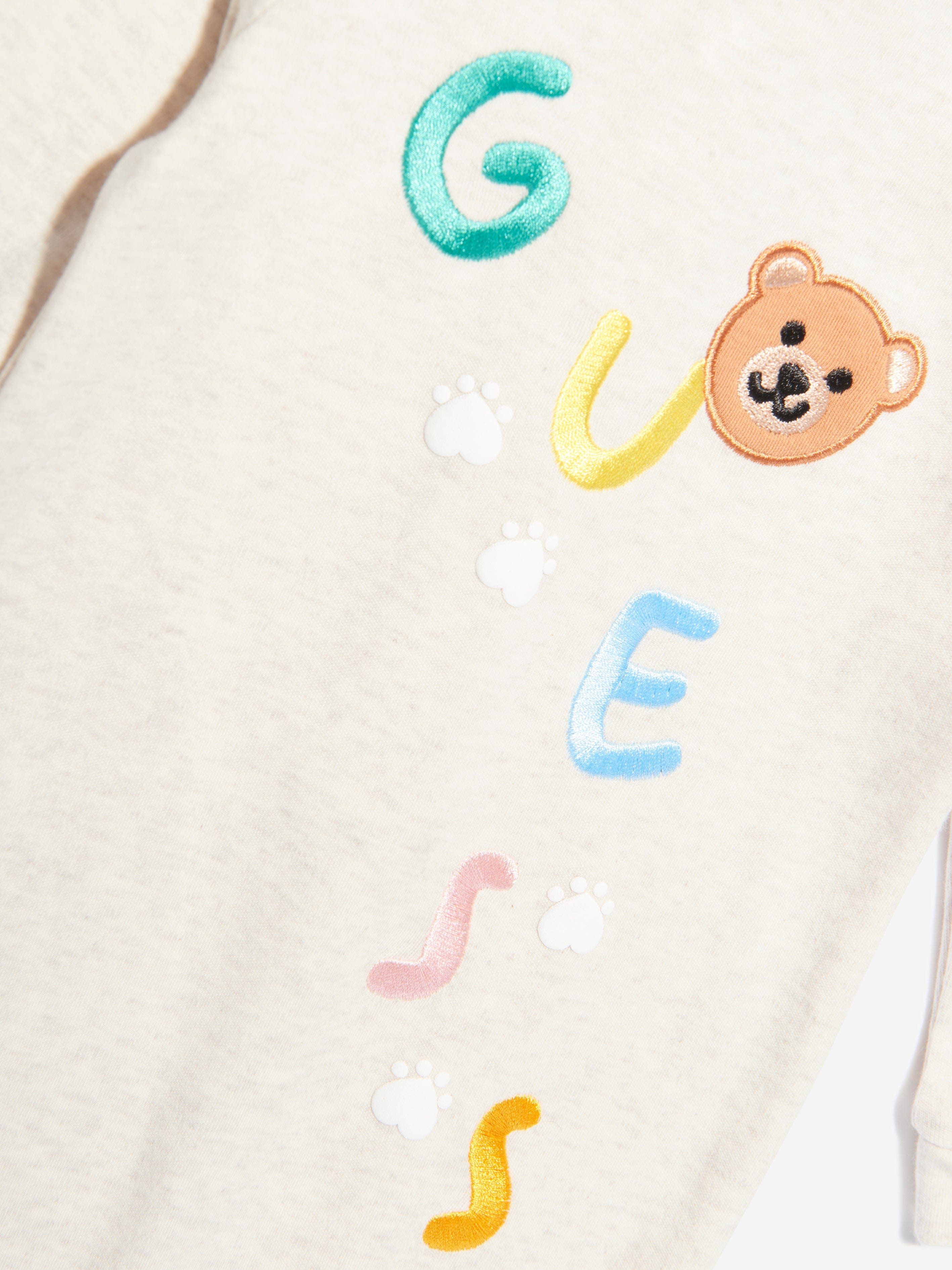 Guess Baby Logo Babygrow in Beige