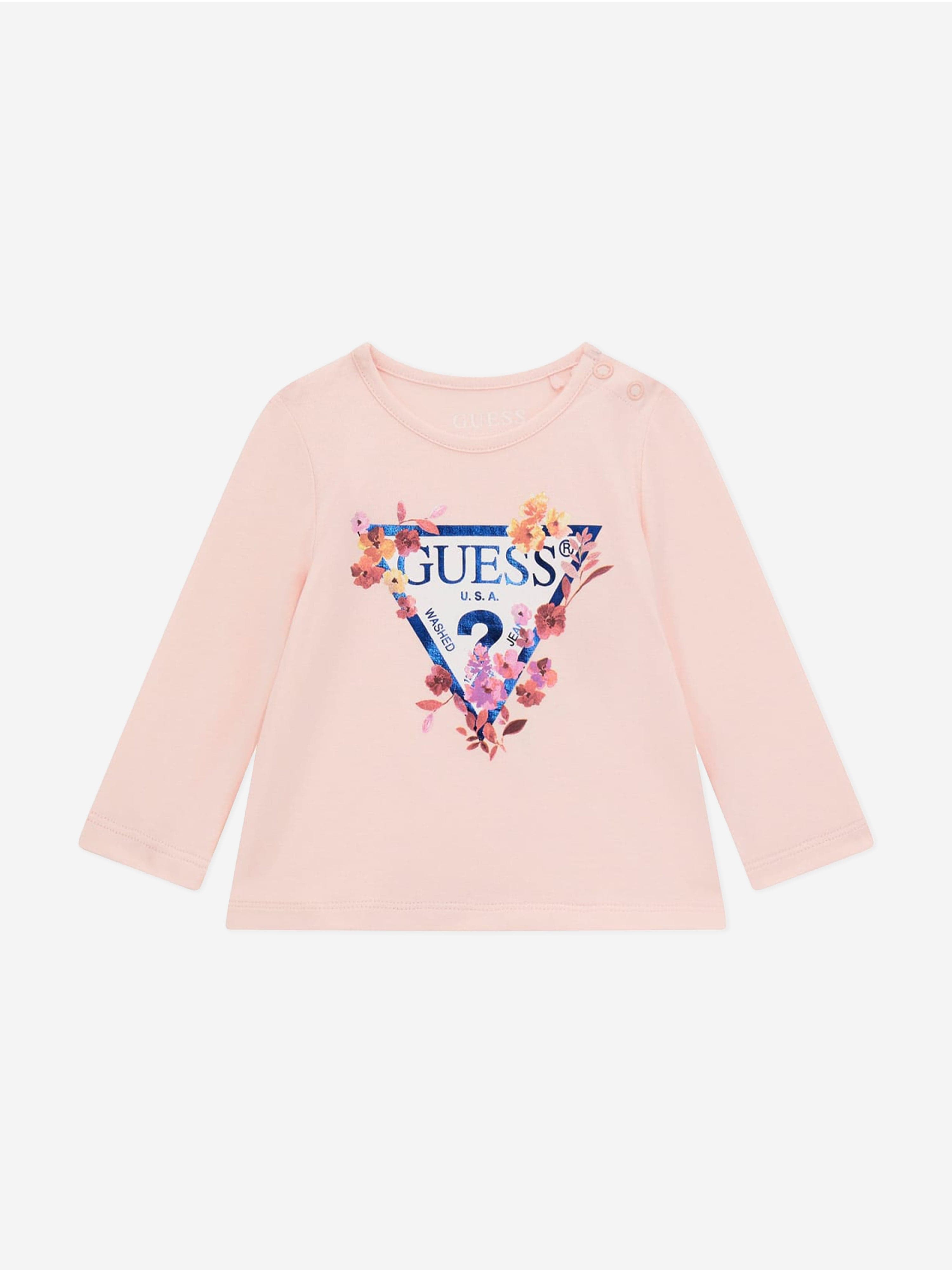 Baby Girls Long Sleeve Logo T-Shirt in Pink