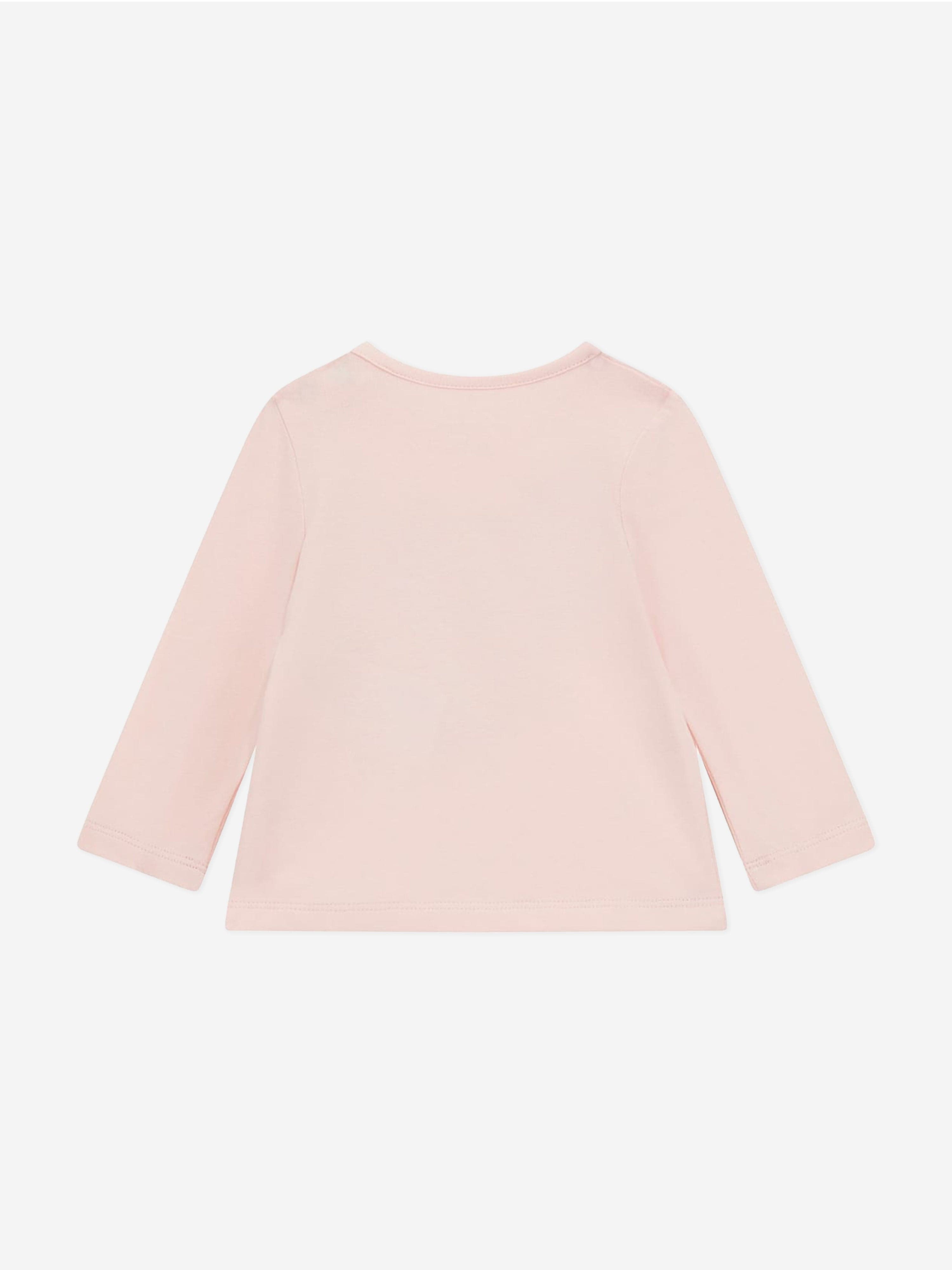 Baby Girls Long Sleeve Logo T-Shirt in Pink
