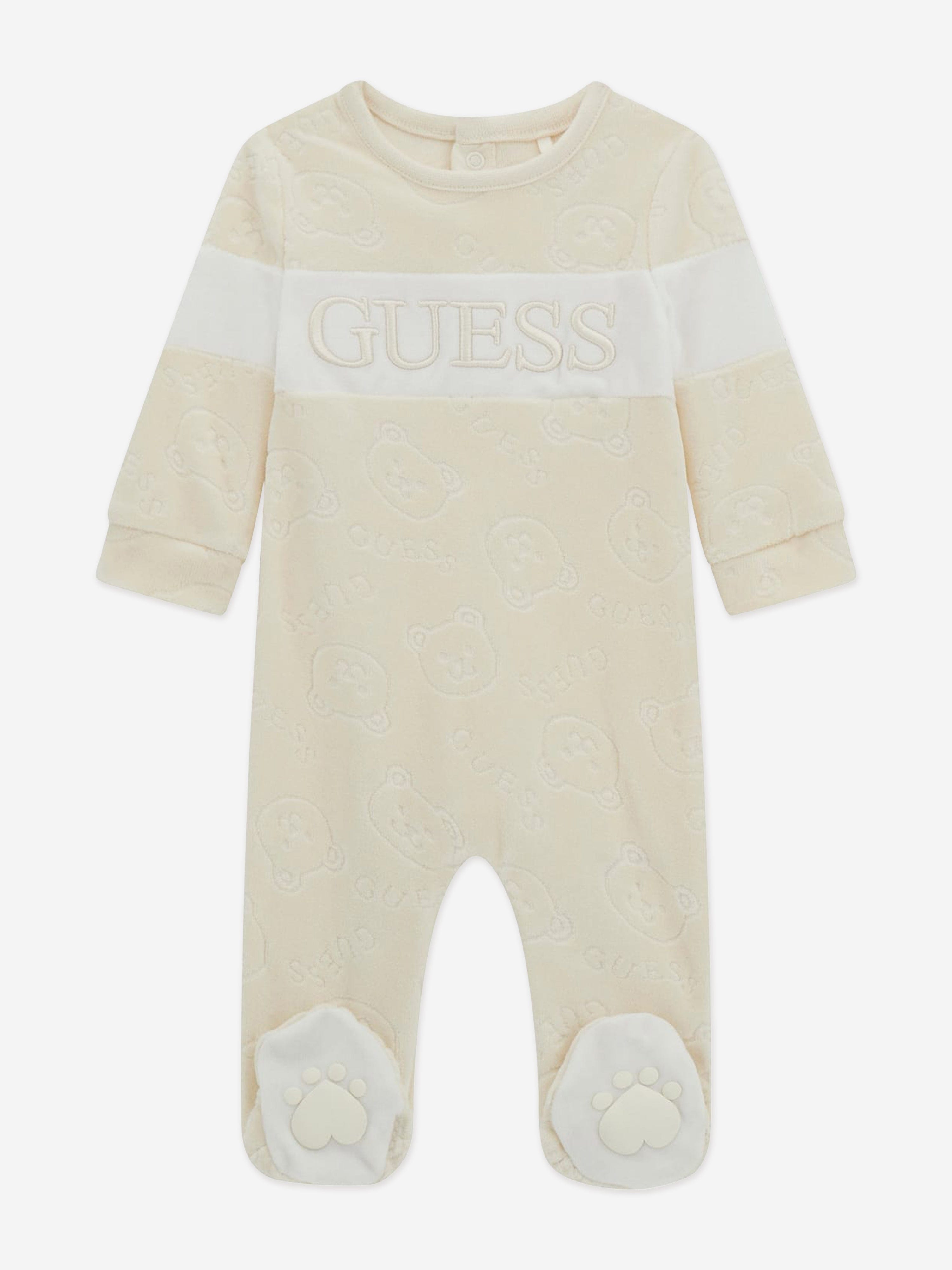 Guess Baby Chenille Teddy Babygrow in Ivory