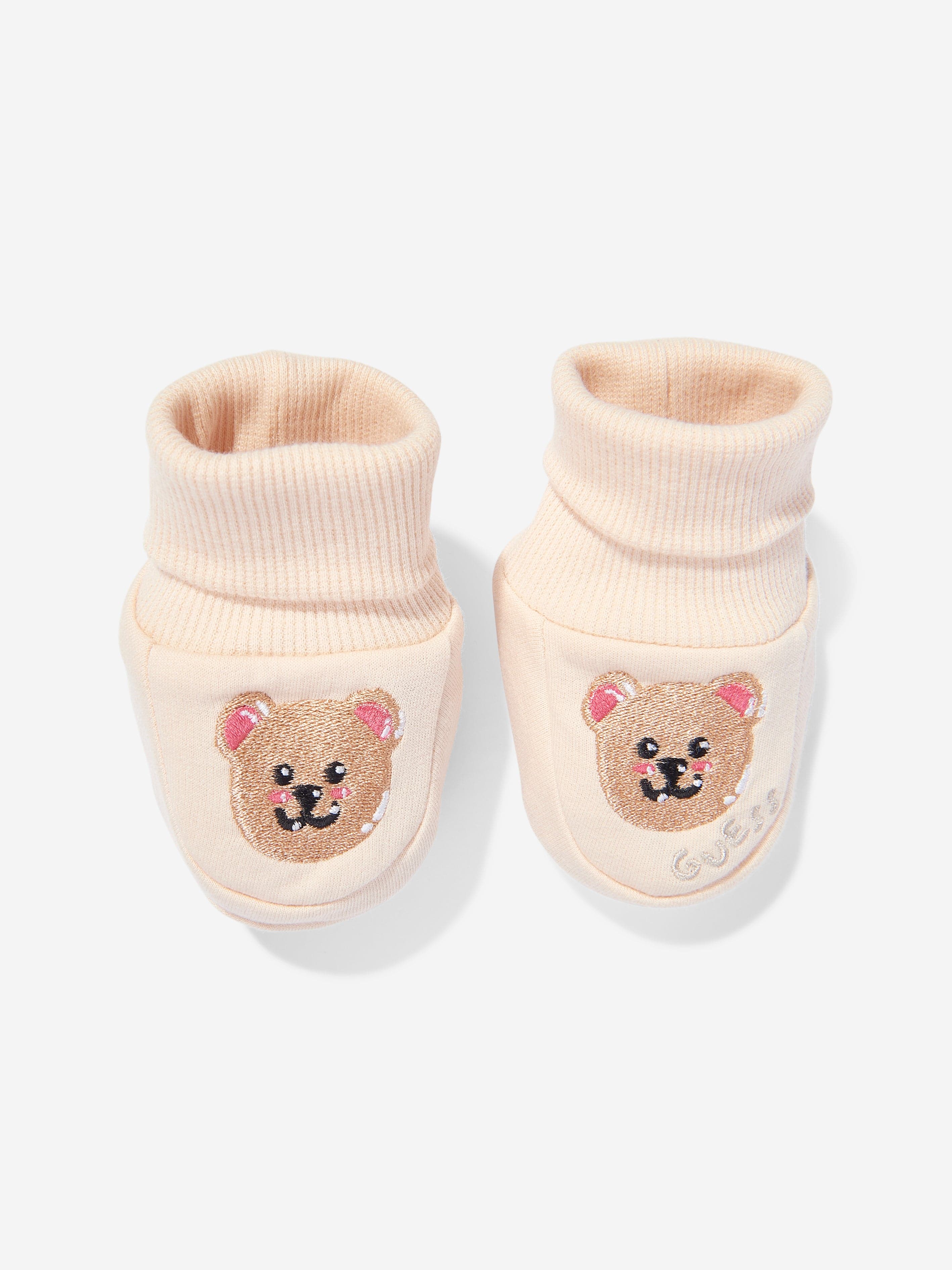 Guess Baby Teddy Bear Booties in Beige